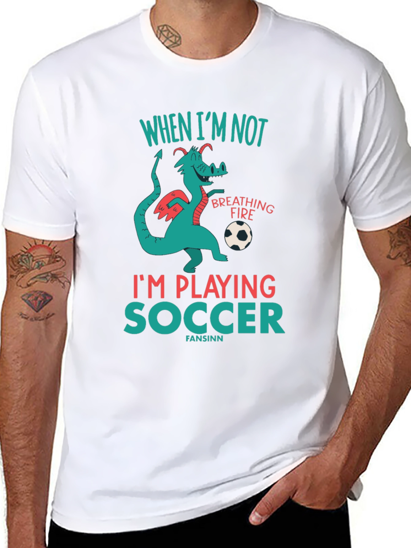 Black Dragon Soccer T-Shirt - Playful Graphic Tee view 8