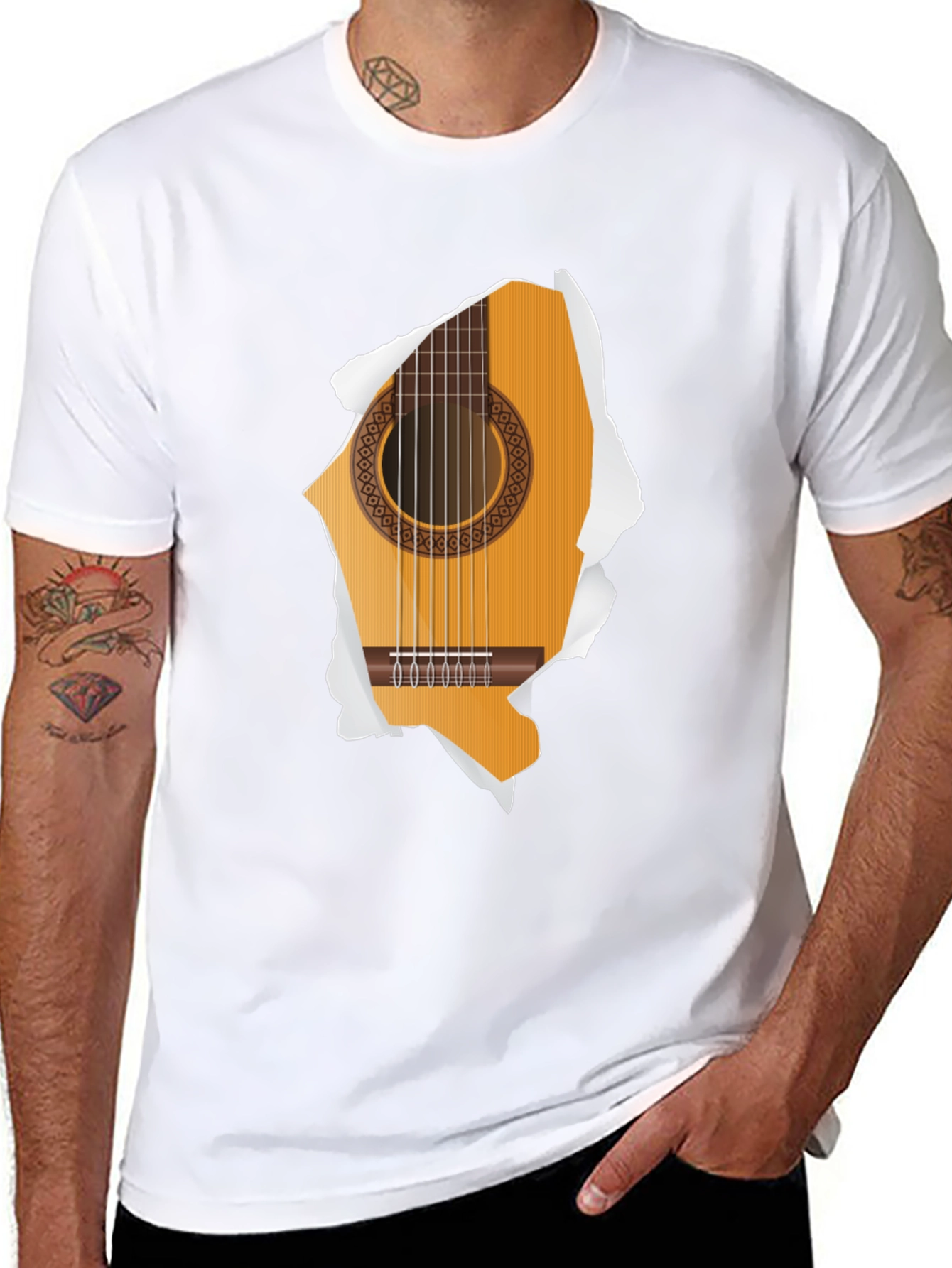 Guitar Ripped T-Shirt - Music Lover Tee - 8
