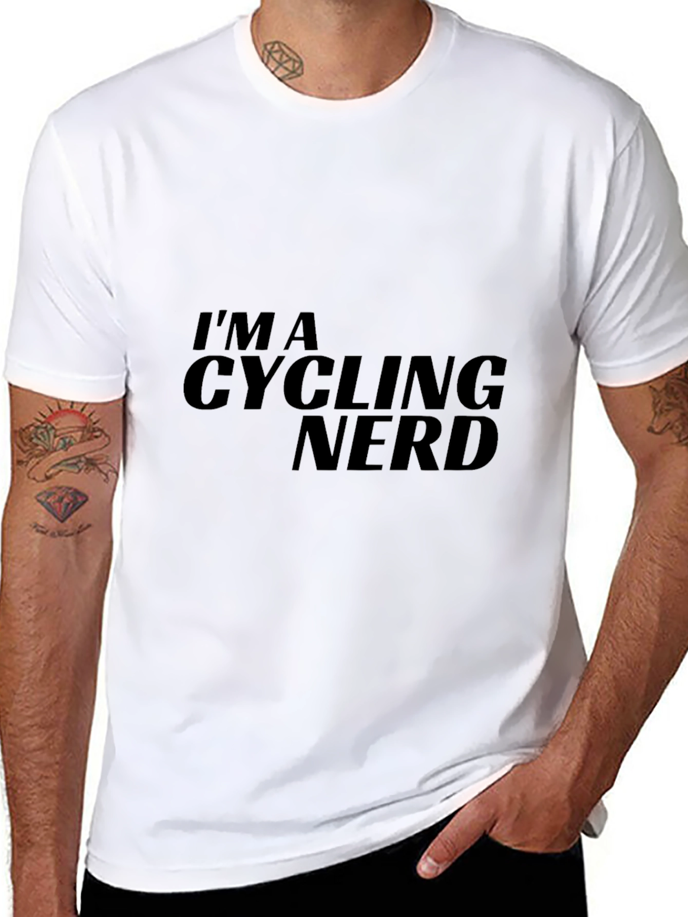Black Cycling Nerd Graphic T-Shirt view 8