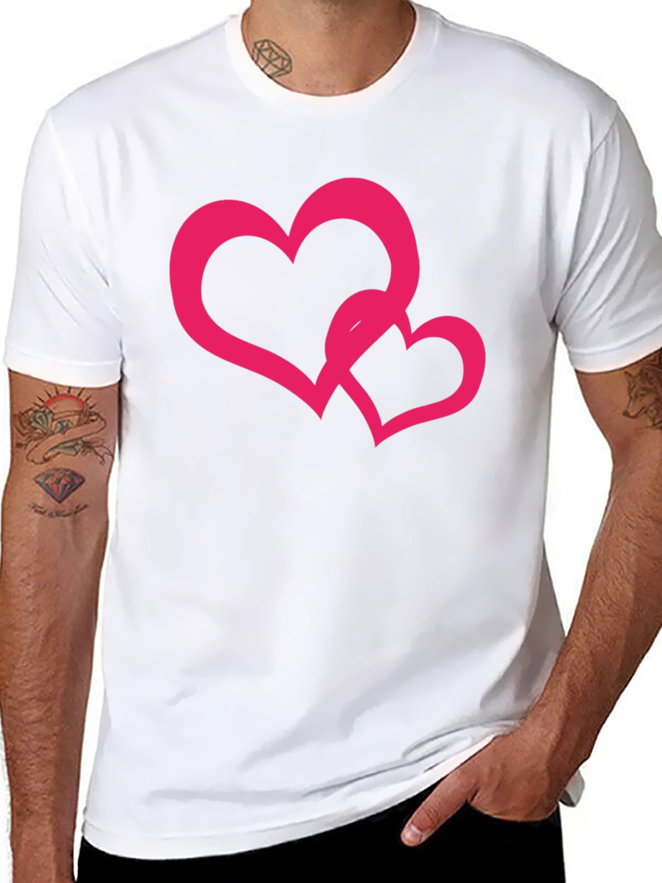 Black Heart Graphic Black Tee - Stylish Casual Wear view 8