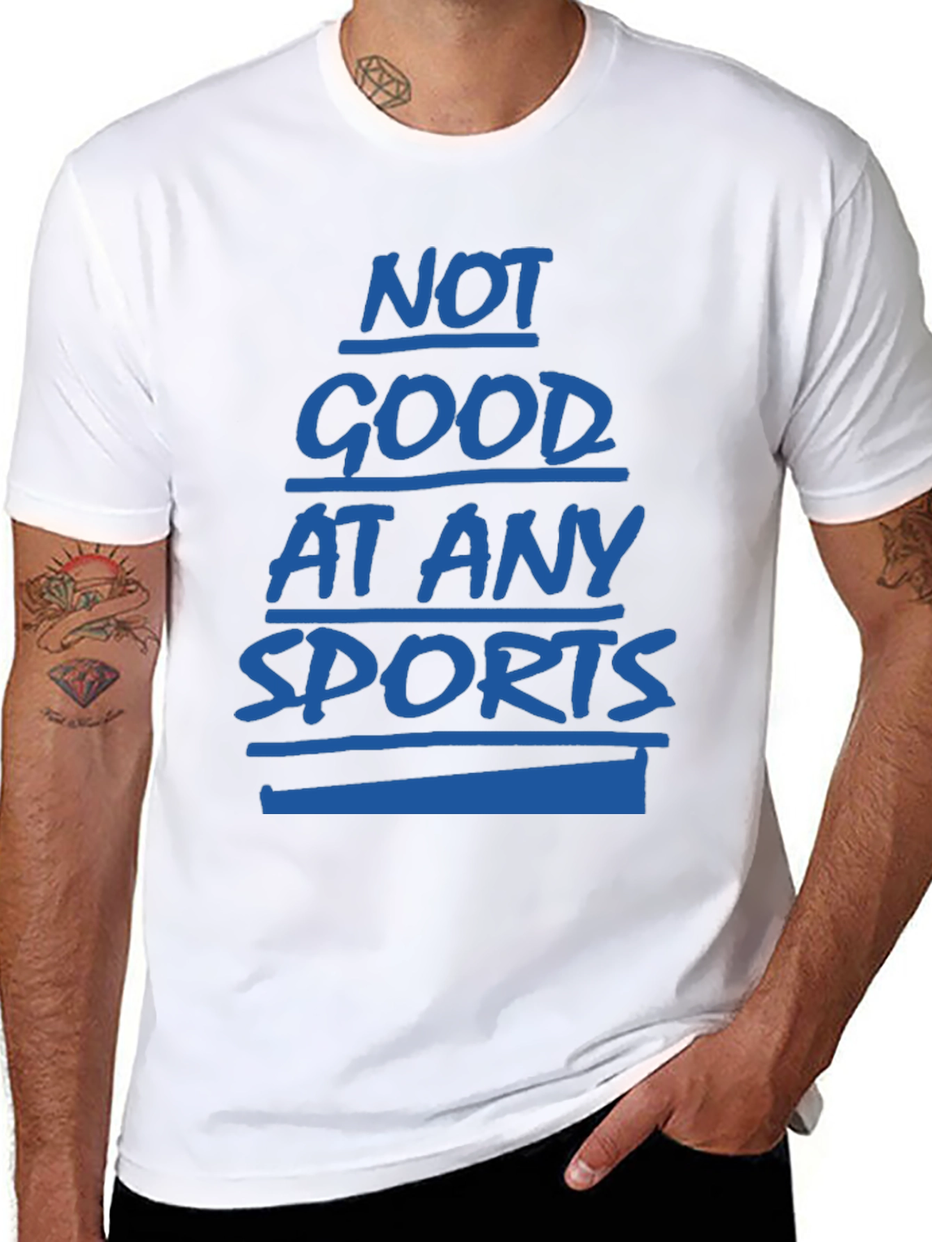 Black Not Good at Any Sports Graphic T-Shirt view 8