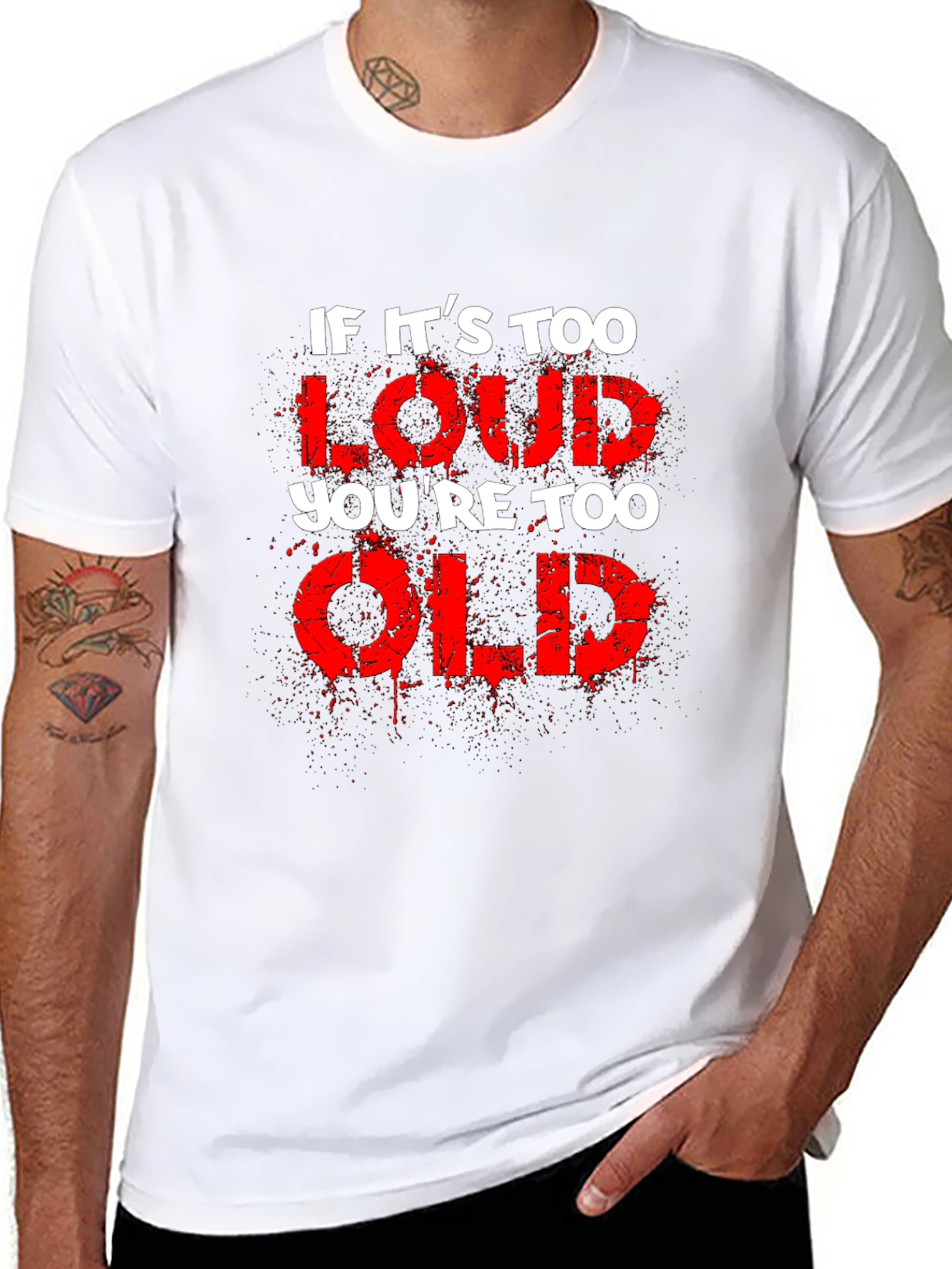 Black If It's Too Loud You're Too Old Graphic Tee view 8