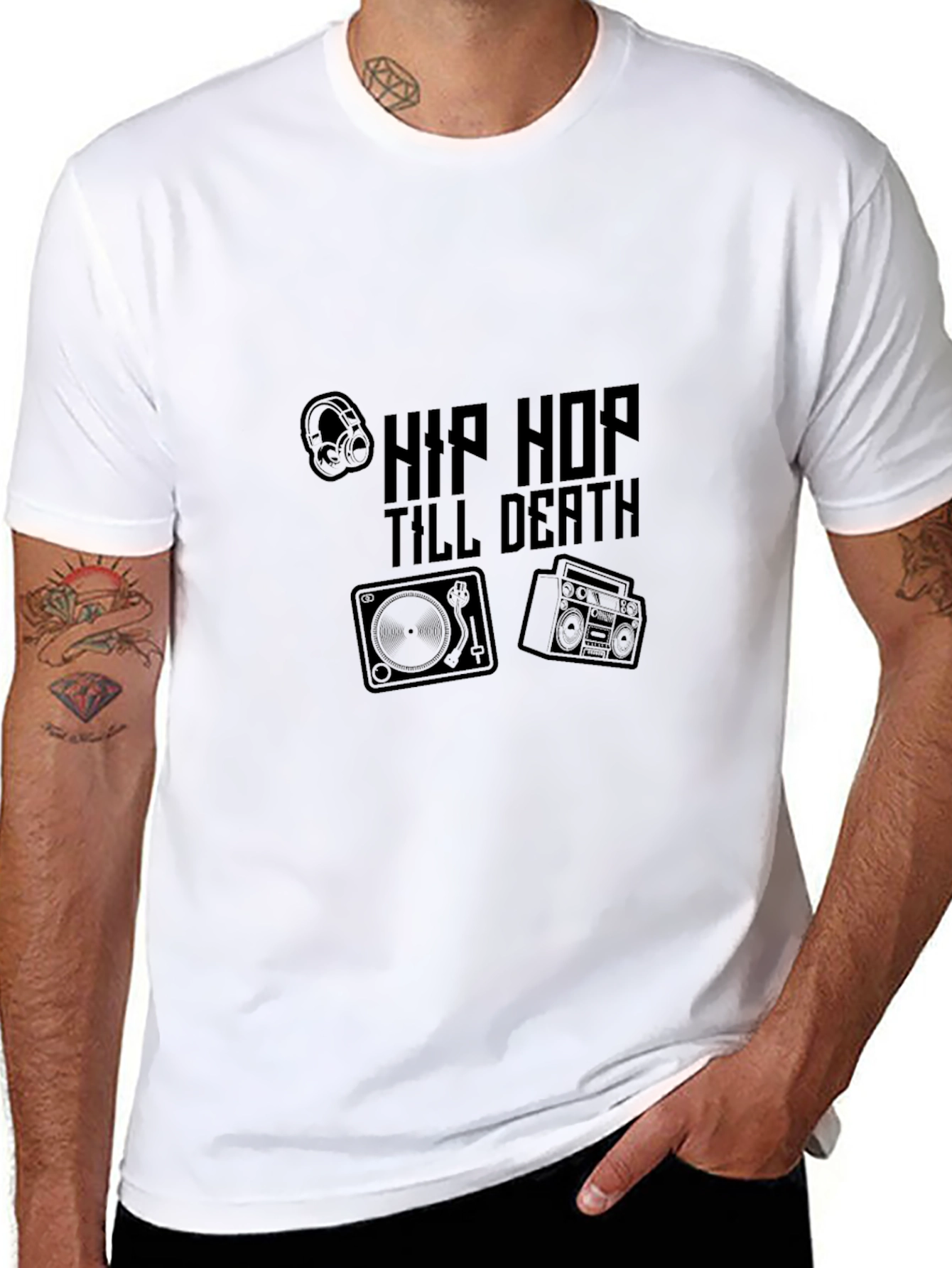 Black Hip Hop Till Death Black T-Shirt view 8