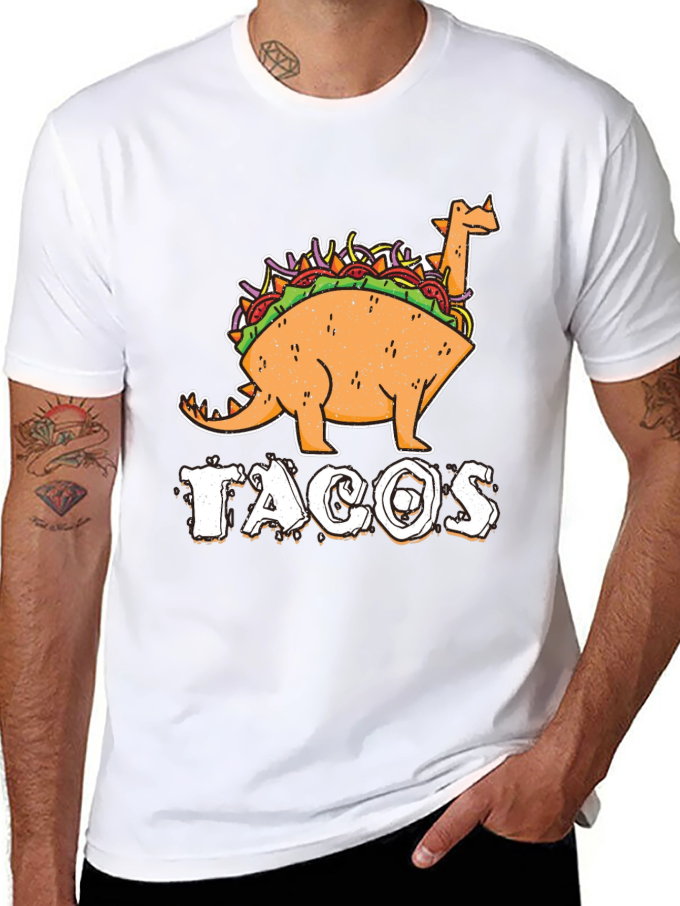 Black Taco Dinosaur T-Shirt - Funny Foodie Tee view 8