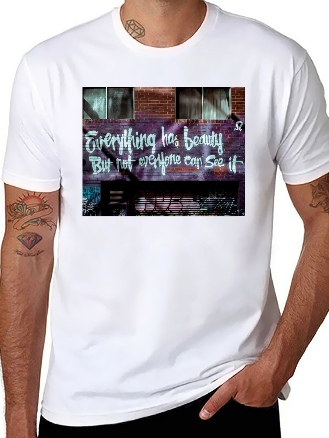 Black Street Art Quote Tee: Everything Has Beauty view 8