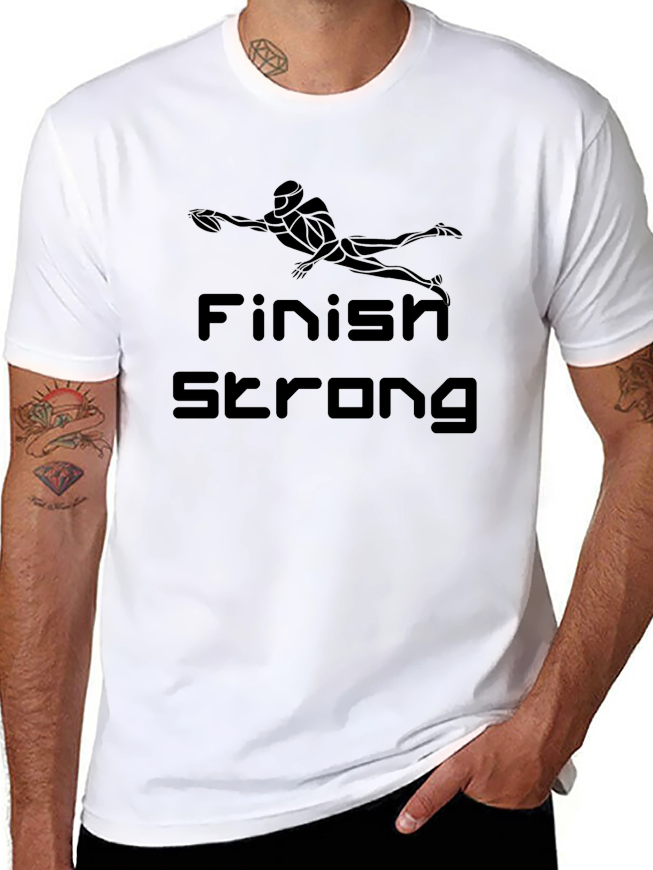 Black Finish Strong Graphic T-Shirt - Black view 8