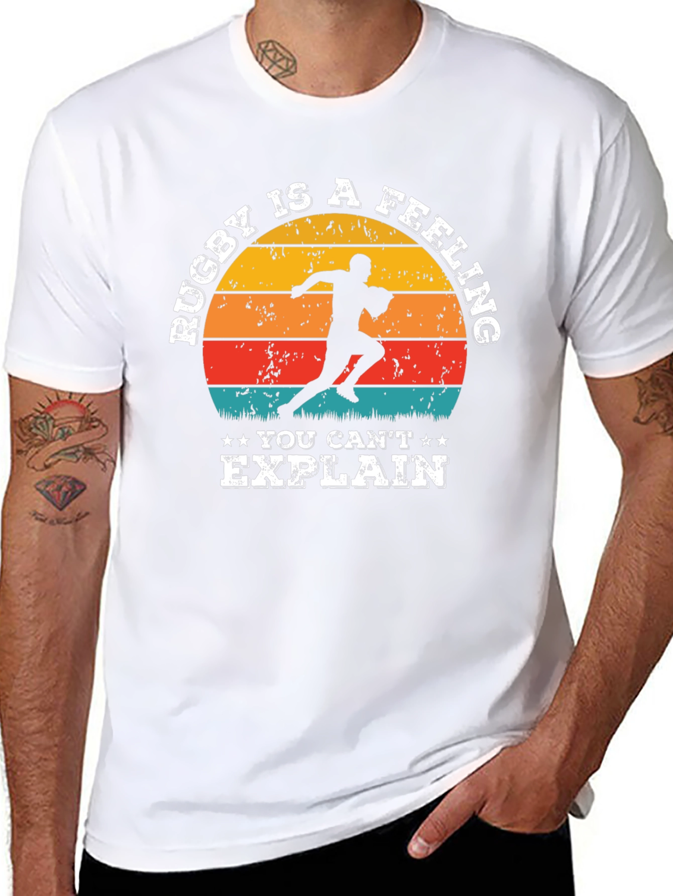 Black Rugby Is a Feeling T-Shirt - Retro Style view 8