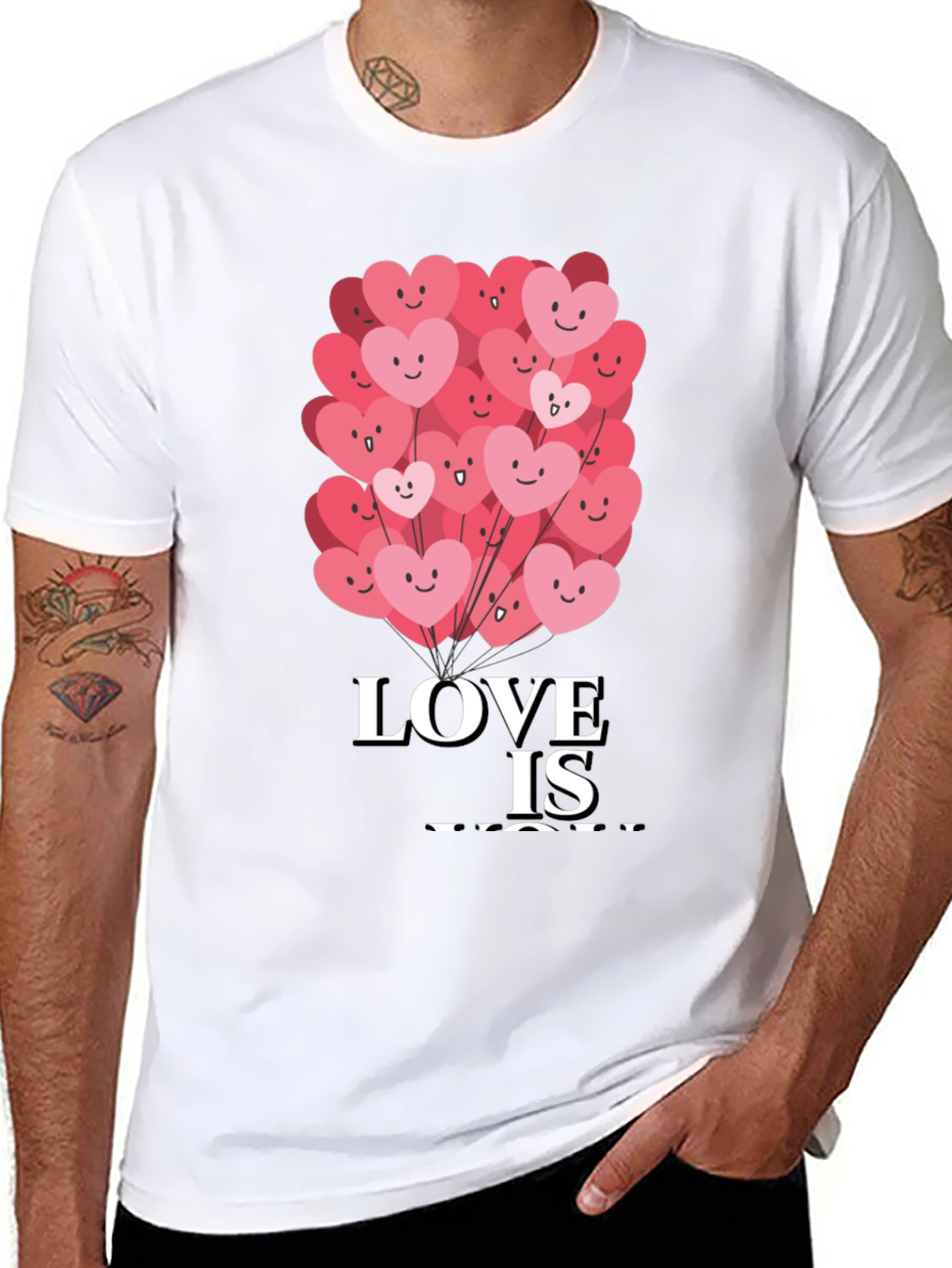 Black Love Is You Graphic Tee - Valentine's Day Shirt view 8