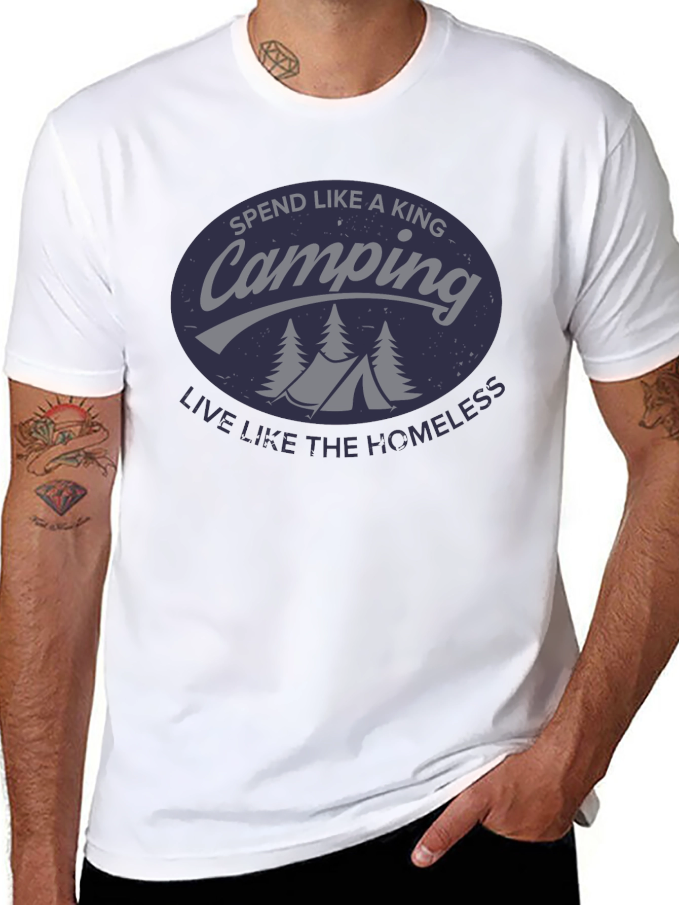 Black Camping King T-Shirt - Funny Outdoor Adventure Tee view 8