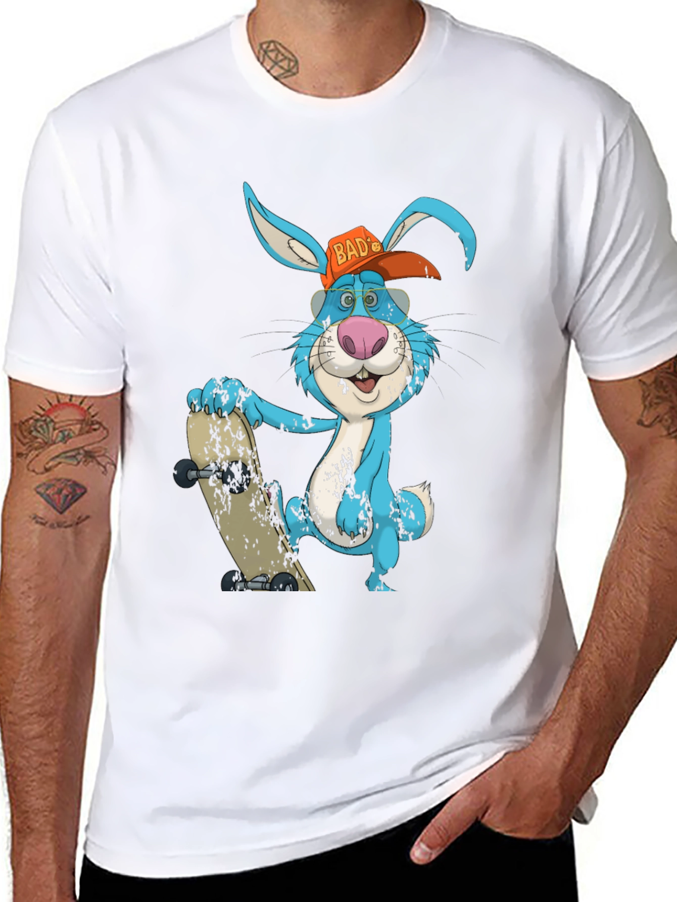 Black Bad Bunny Skater T-Shirt view 8