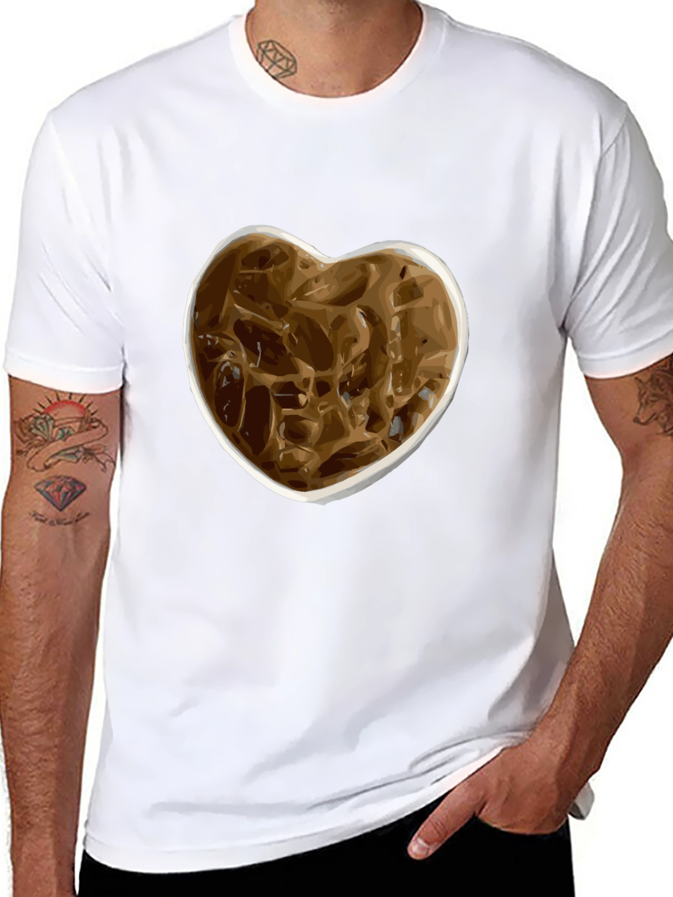 Black Iced Coffee Heart Graphic Tee - Casual Style view 8