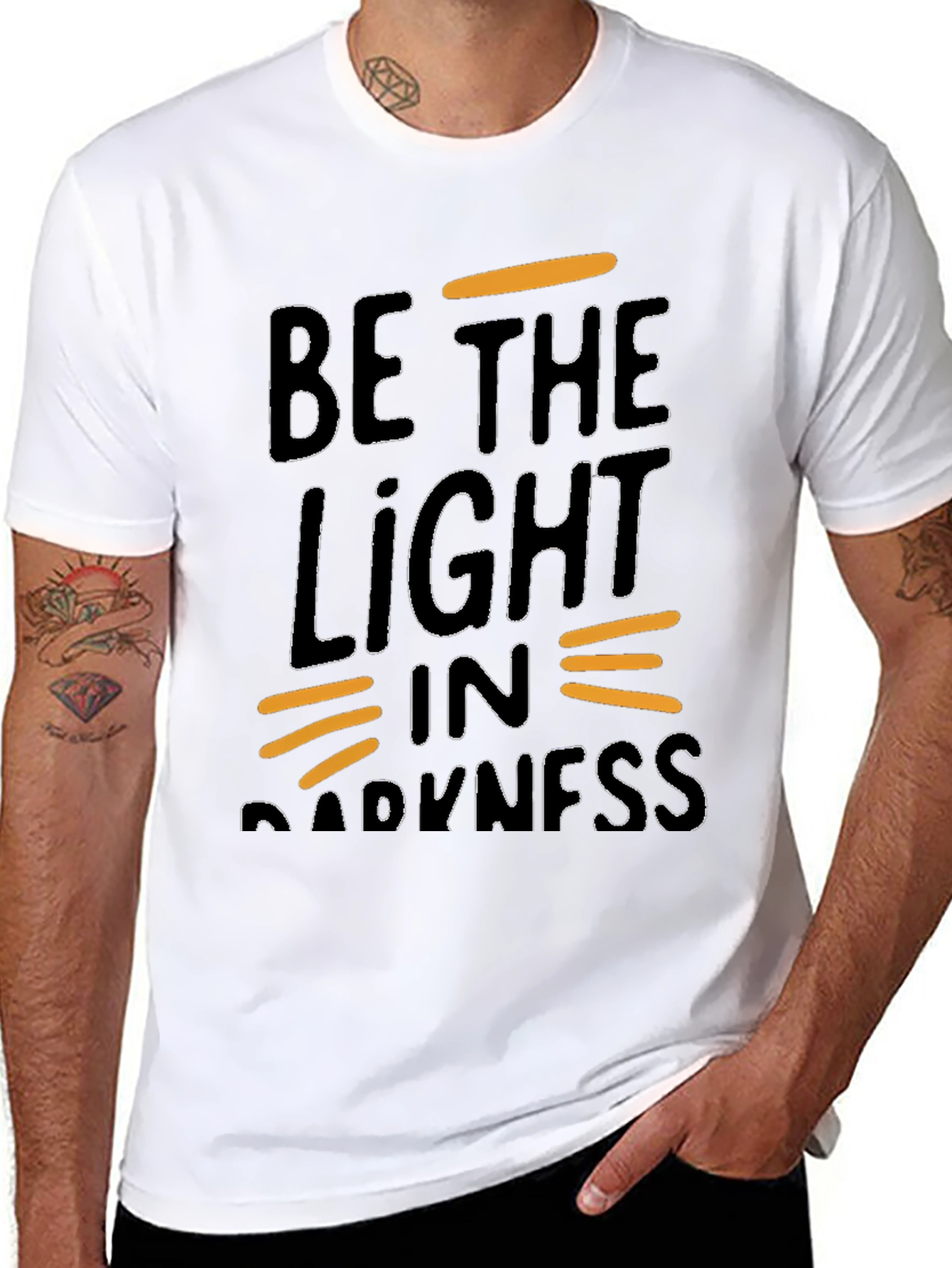 Black Be the Light in Darkness Graphic Tee view 8