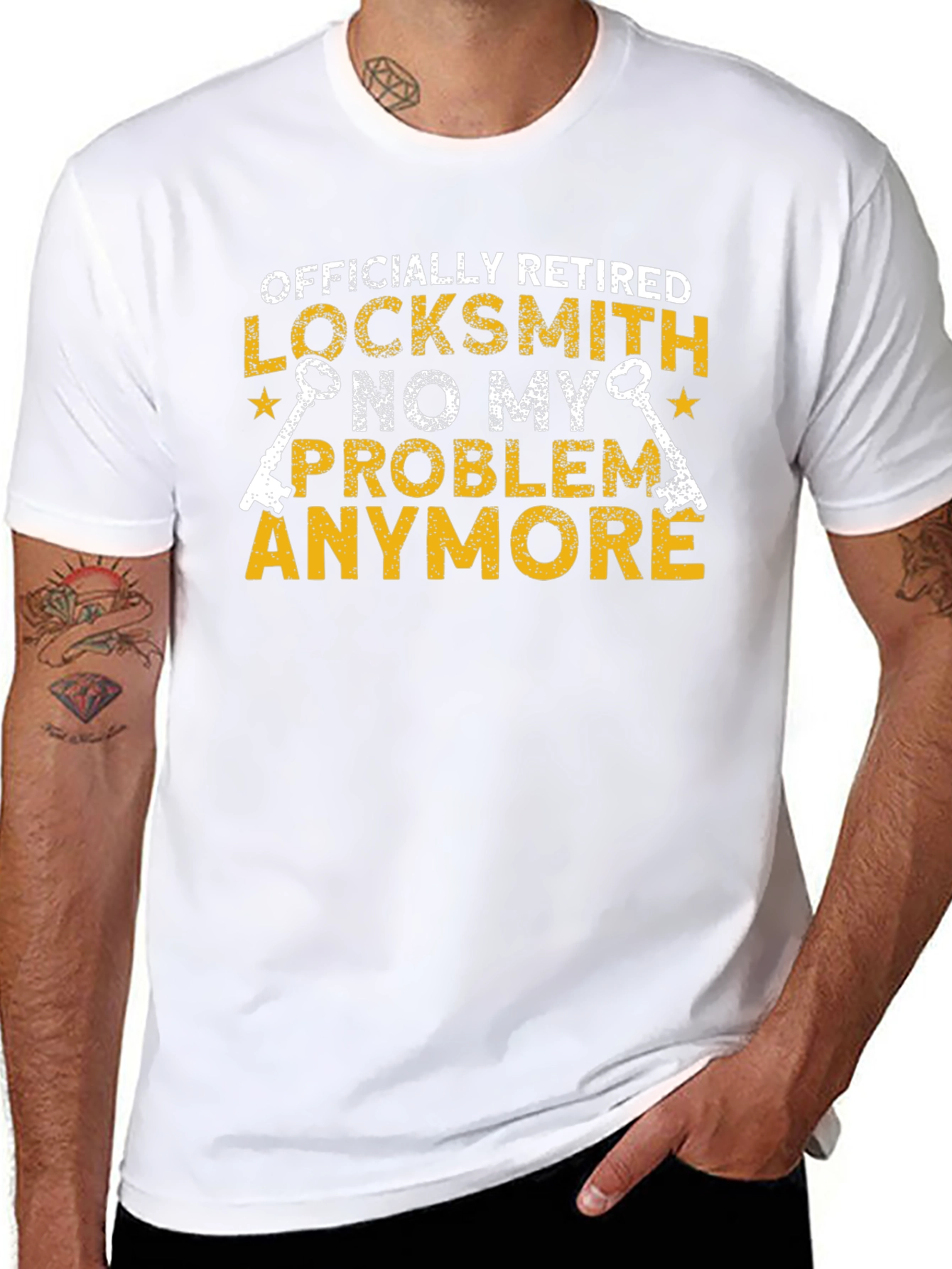 Black Retired Locksmith T-Shirt - No My Problem Anymore view 8
