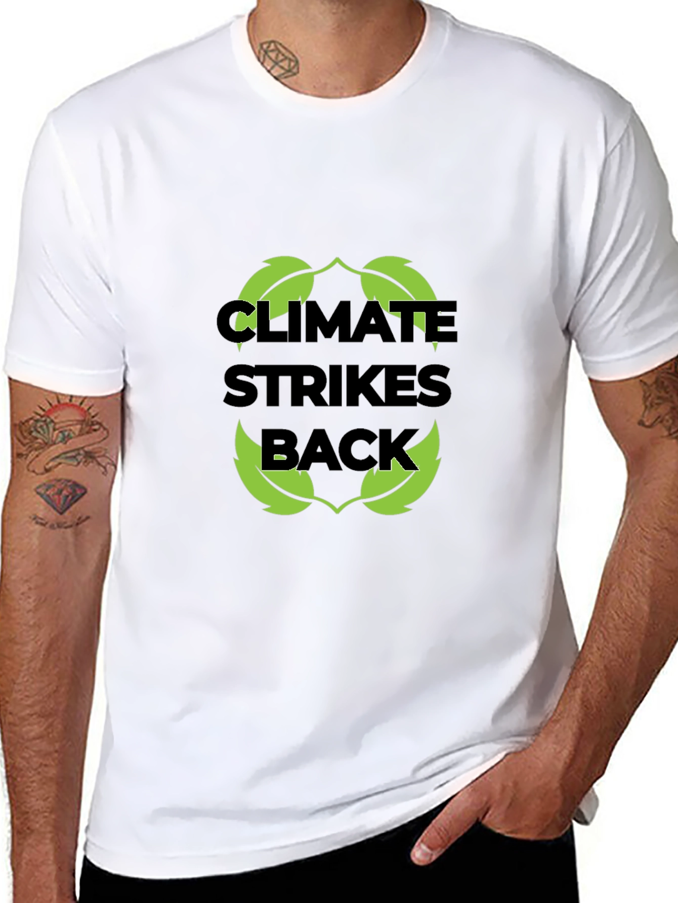 Black Climate Strikes Back T-Shirt - Eco-Friendly Design view 8