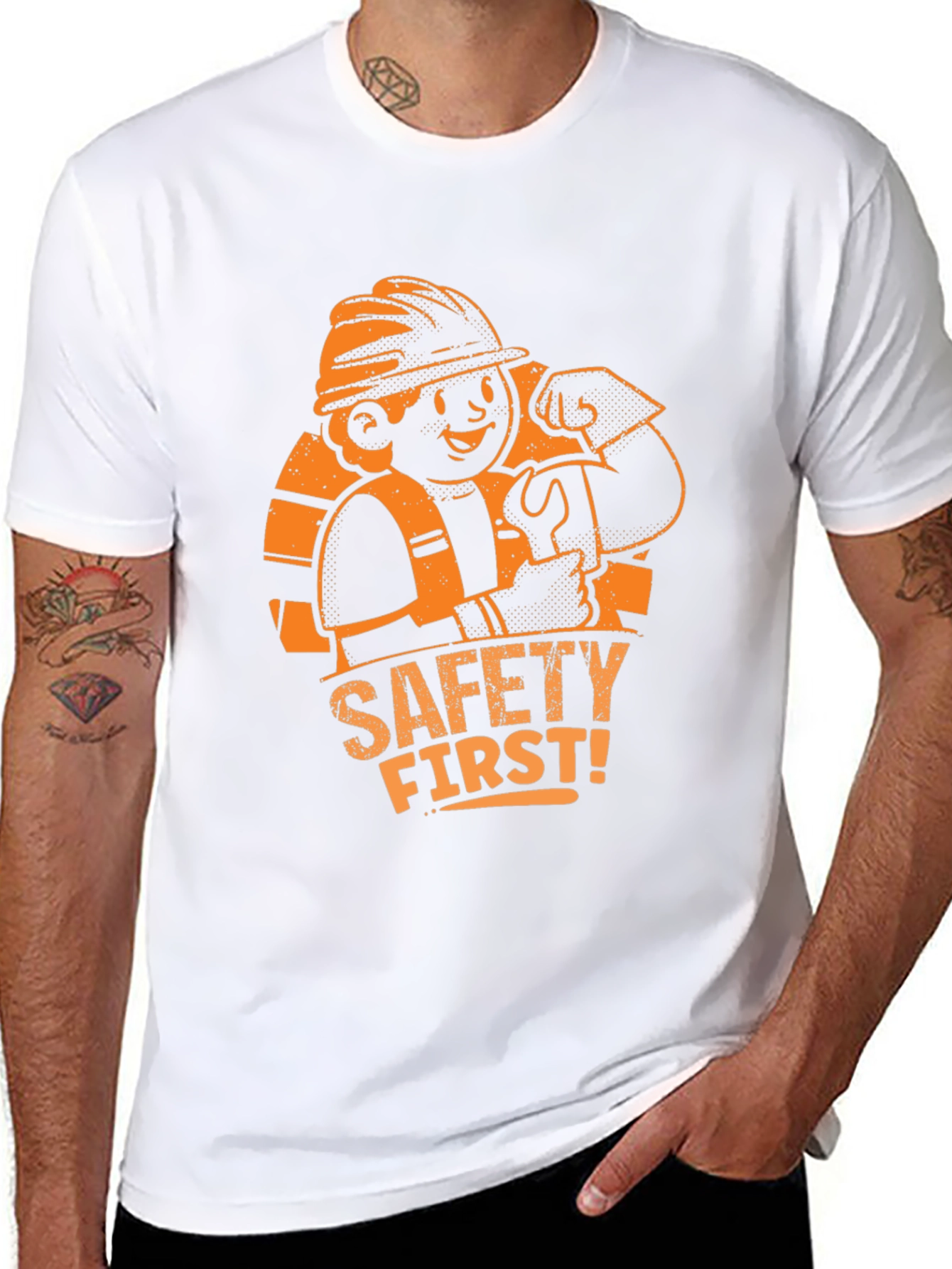 Black Safety First! Graphic T-Shirt view 8