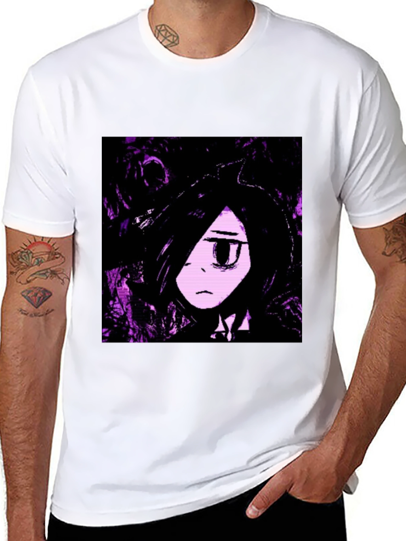 Black Anime Graphic Black T-Shirt view 8