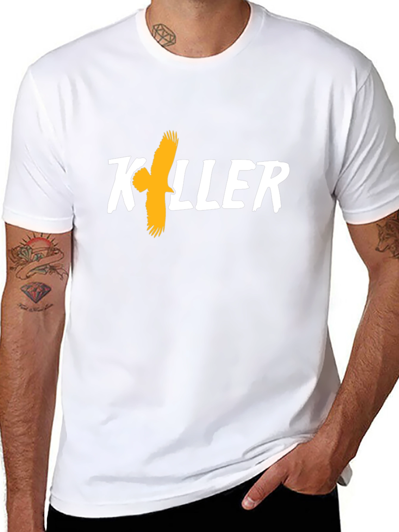 Black Killer Eagle Black T-Shirt - Bold Graphic Tee view 8