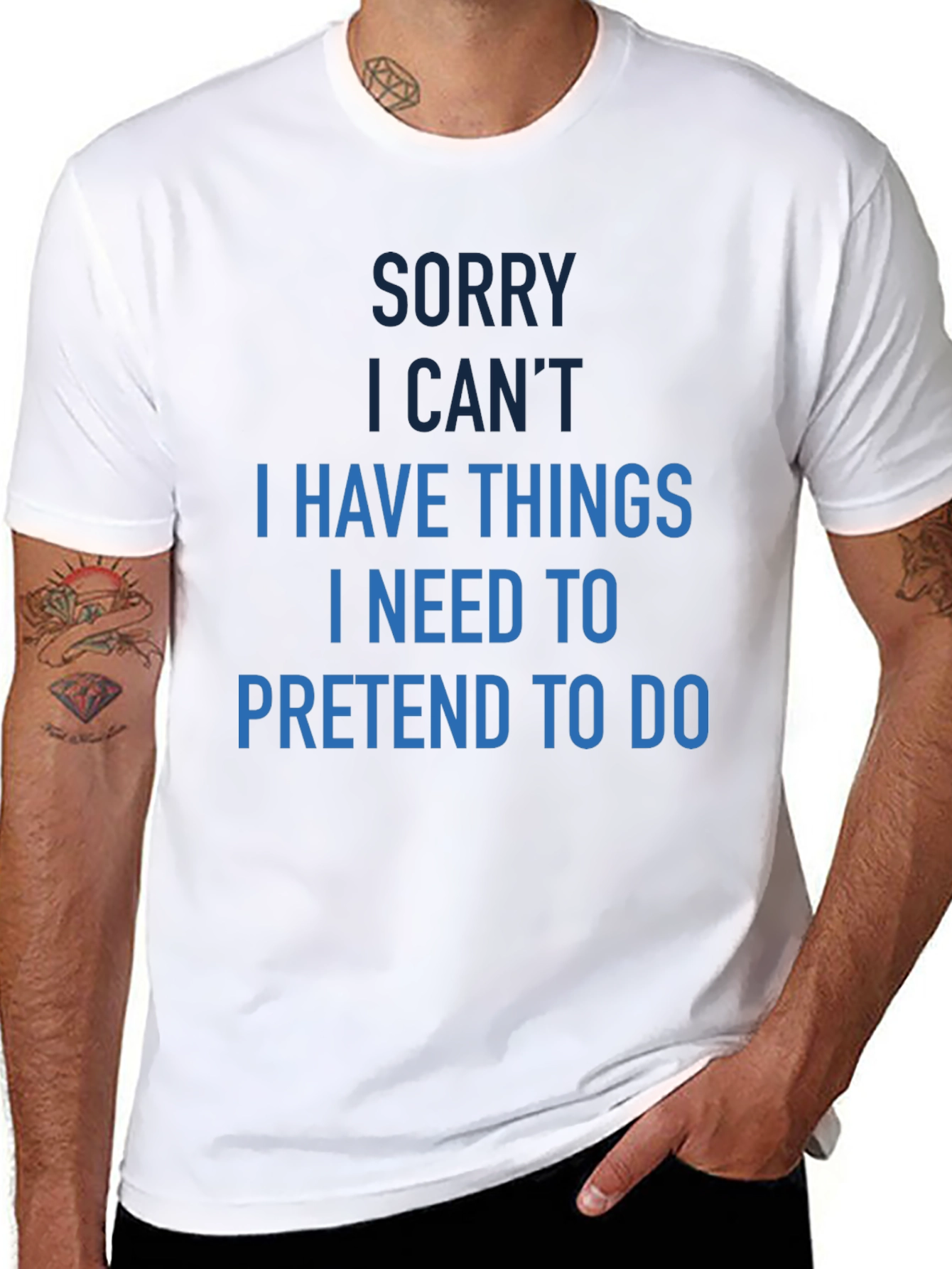 Black Funny Sorry I Can't T-Shirt view 8