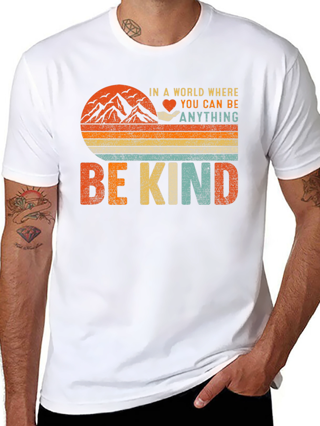 Black Be Kind Graphic T-Shirt - Inspiring Vintage Design view 8