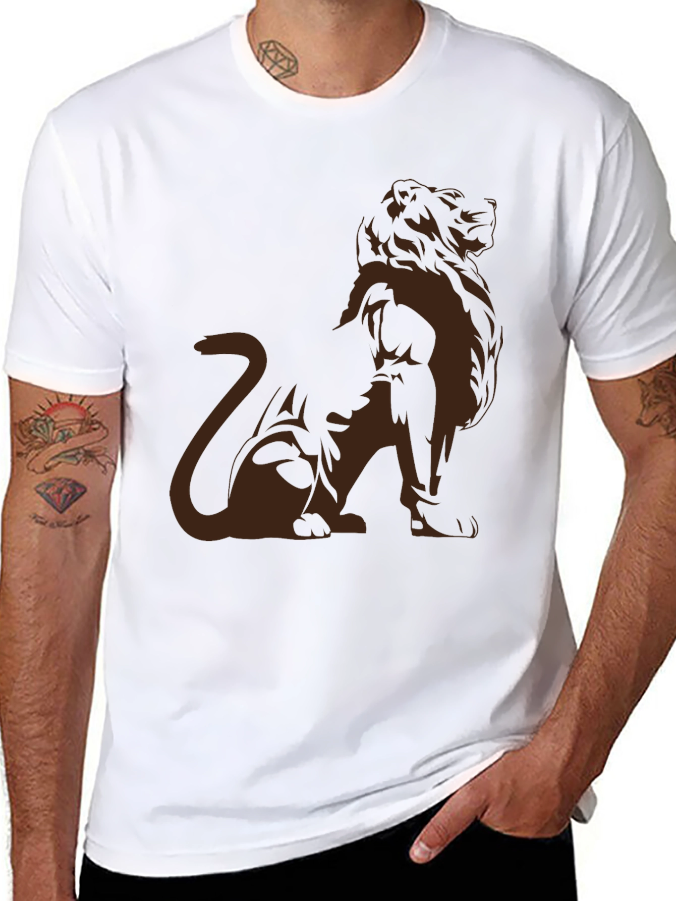 Black Lion Graphic Tee - Modern Black T-Shirt view 8