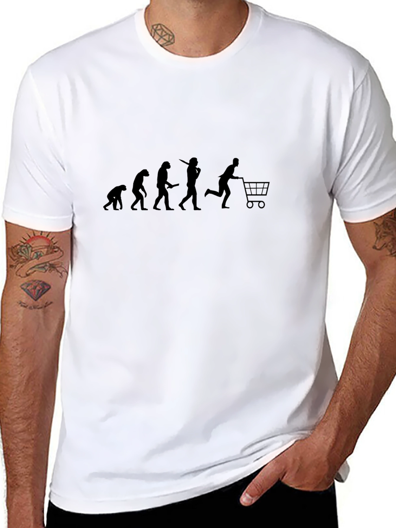 Black Evolution of Shopping T-Shirt view 8