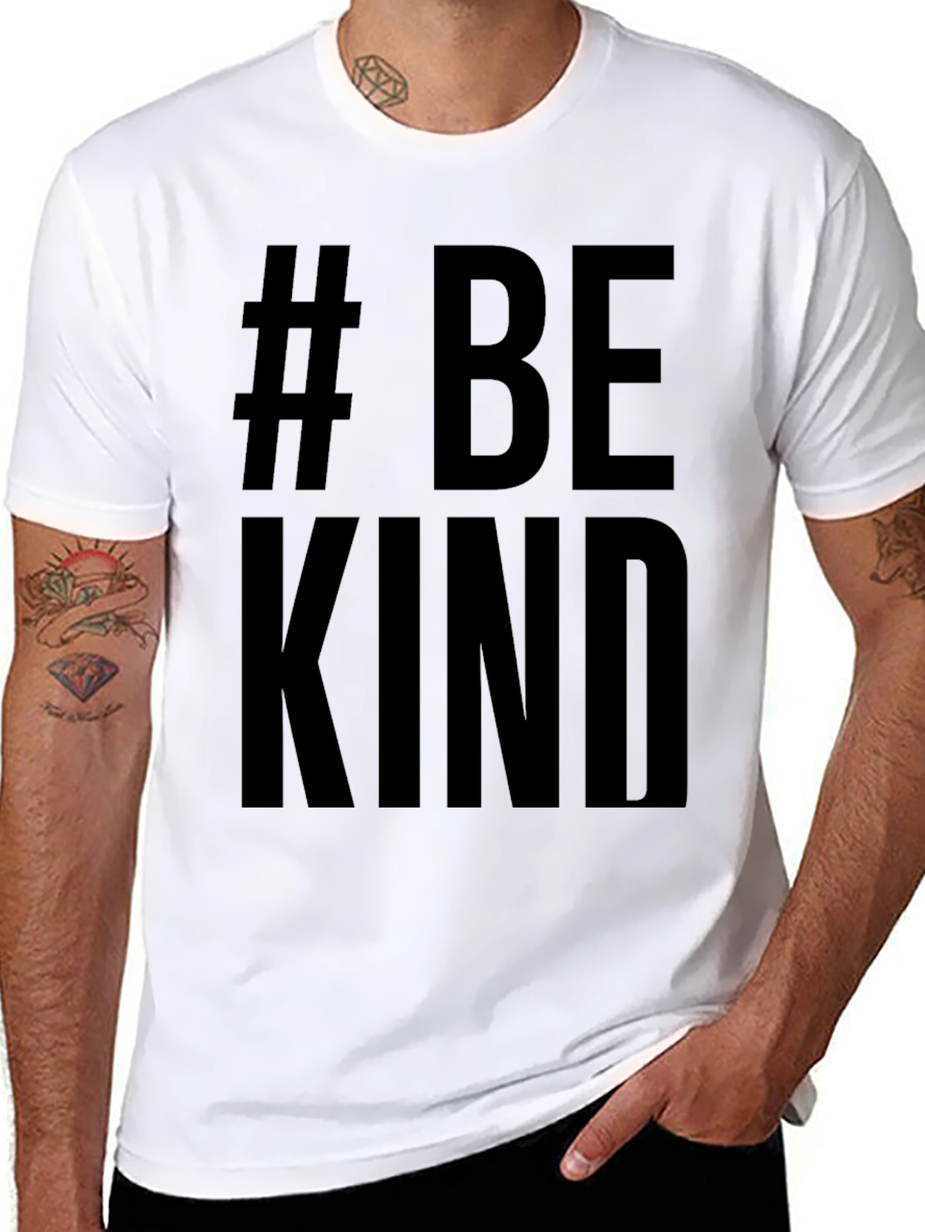 Black # Be Kind Black Graphic T-Shirt - Casual Style view 8