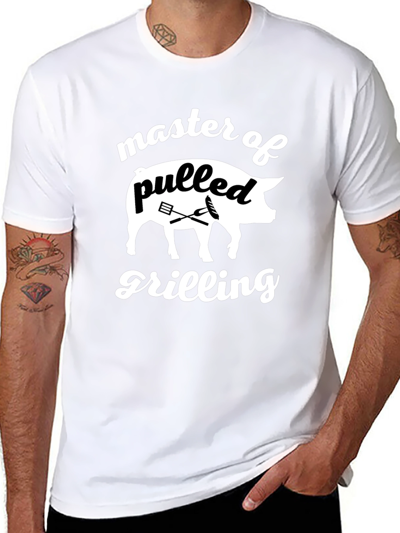 Black Master of Pulled Grilling Black T-Shirt view 8