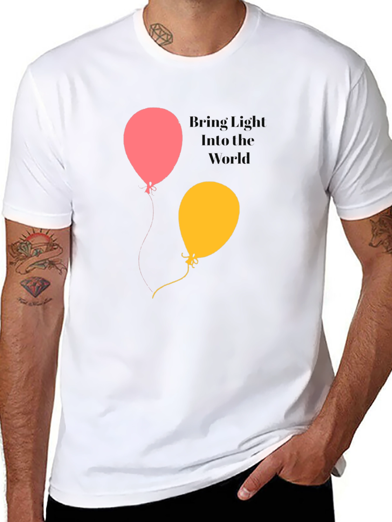 Black Bring Light Into the World Balloon Graphic Tee view 8