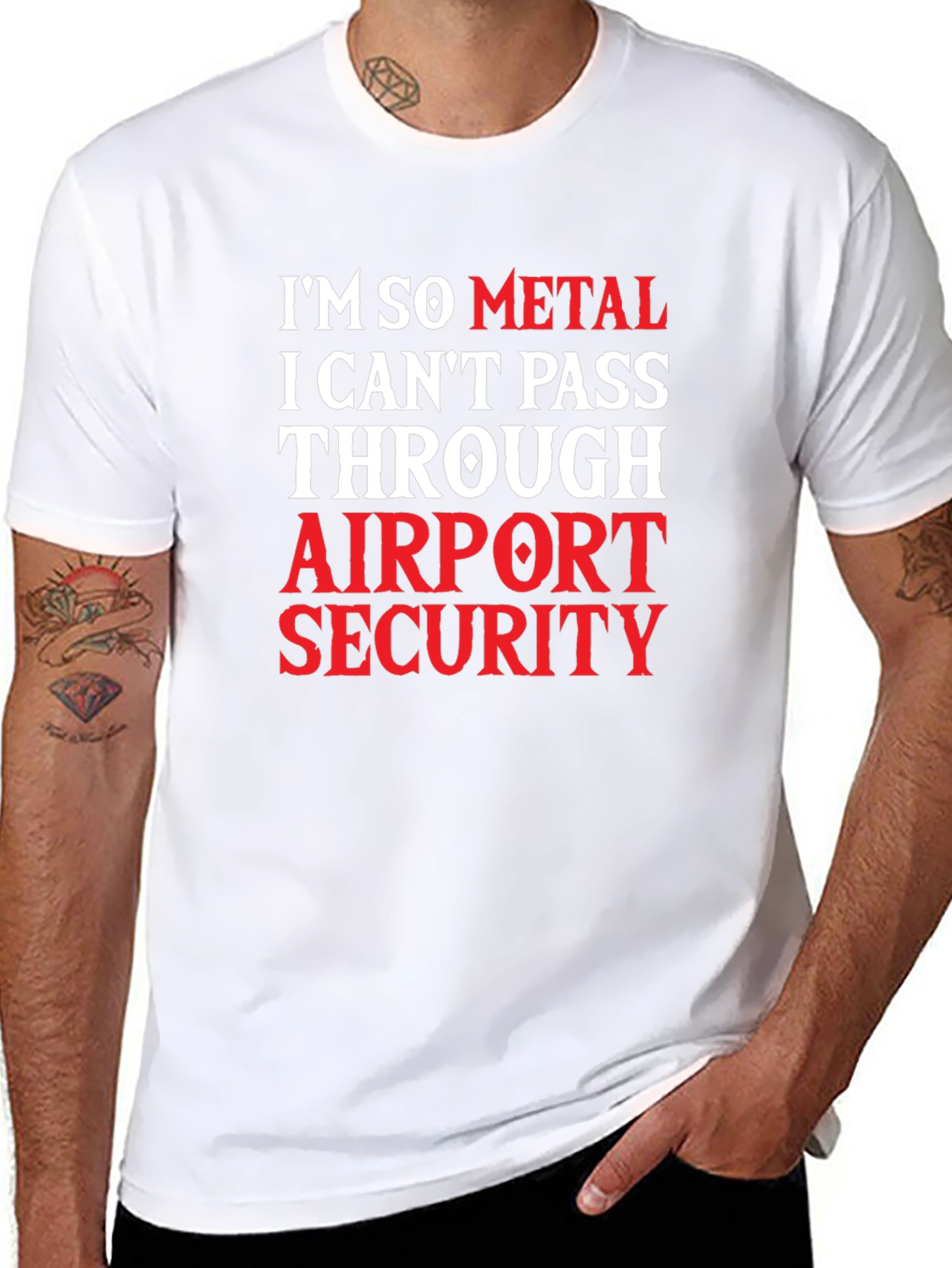 Black I'm So Metal Airport Security Graphic Tee view 8