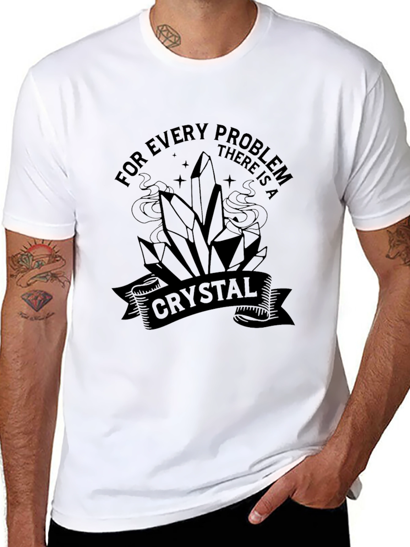 Black Crystal Problem Solver Graphic Tee view 8