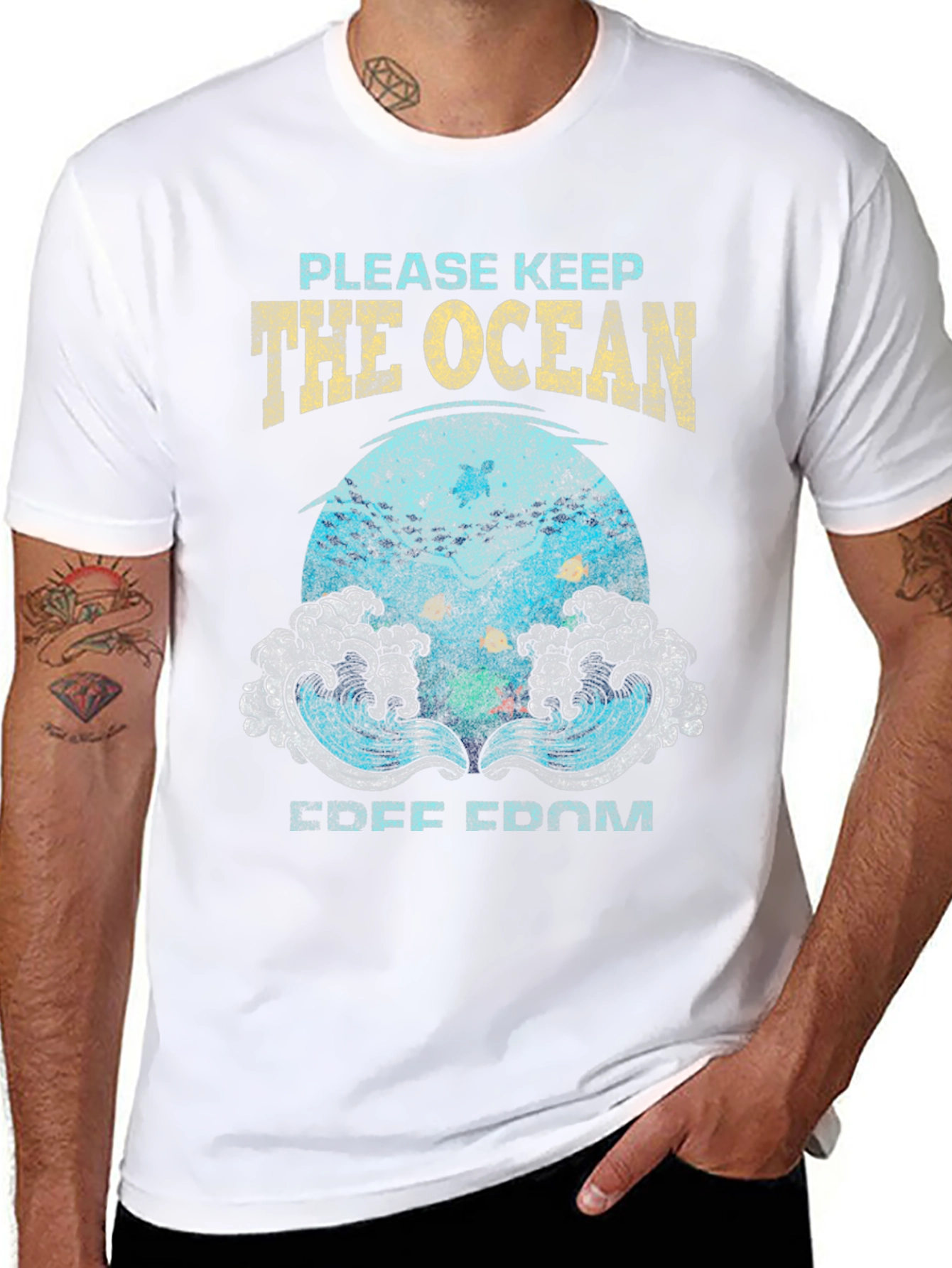 Black Ocean Conservation Graphic Tee view 8
