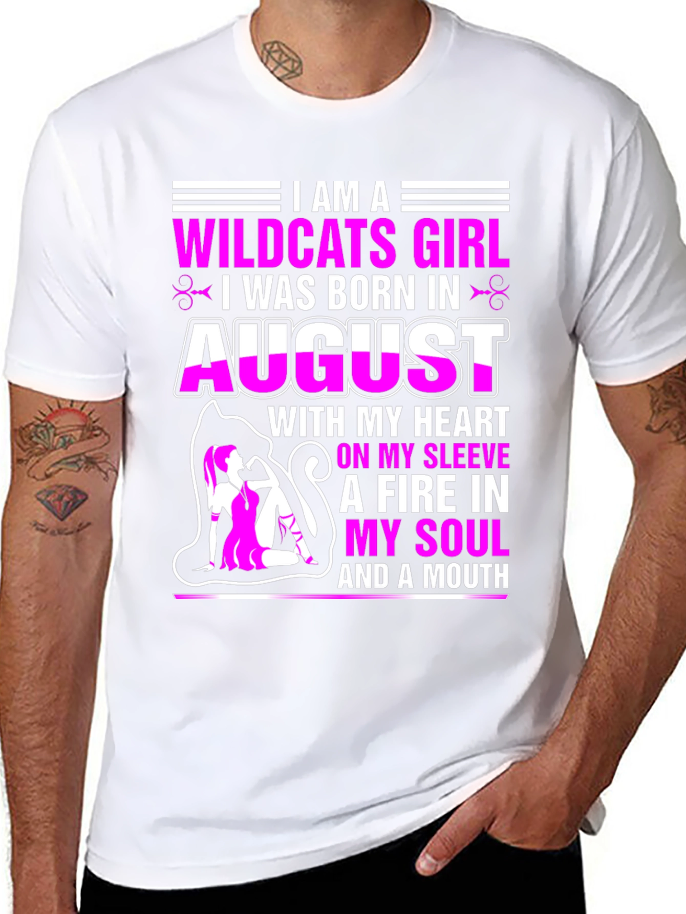 Wildcats Girl August Birthday T-Shirt - 8