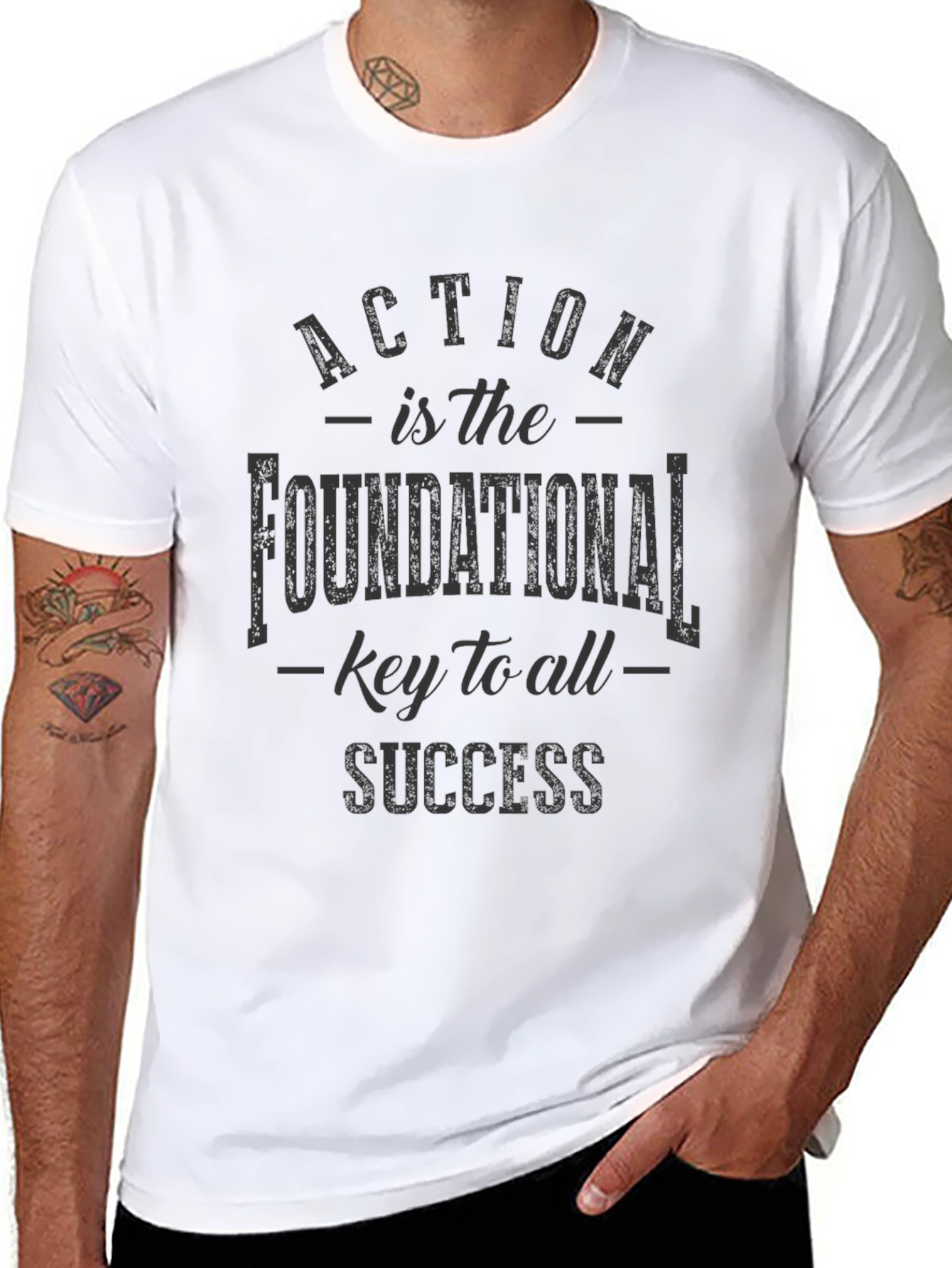 Black Action is Success T-Shirt - Inspiring Graphic Tee view 8