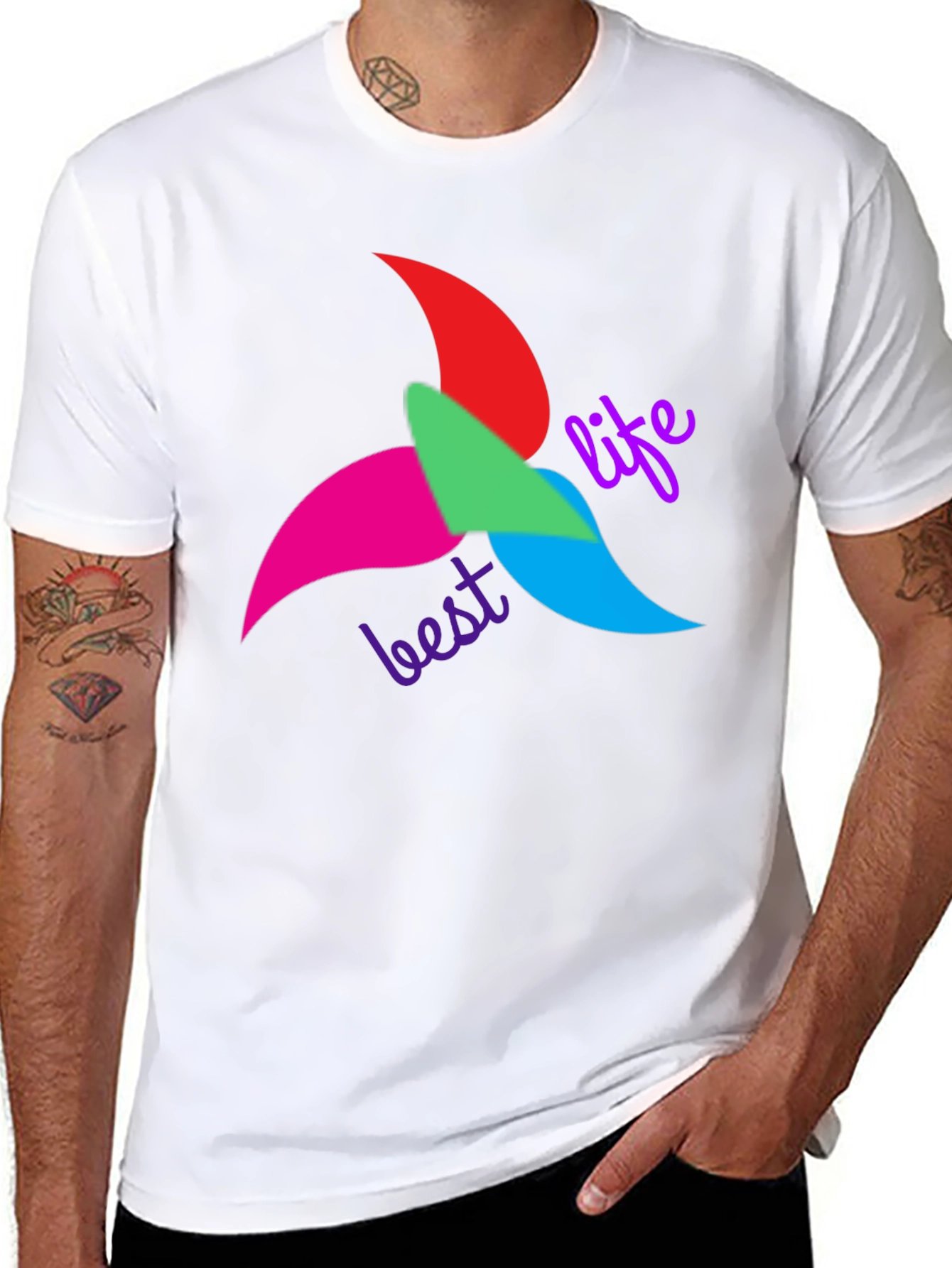 Black Best Life T-Shirt - Colorful Graphic Tee view 8