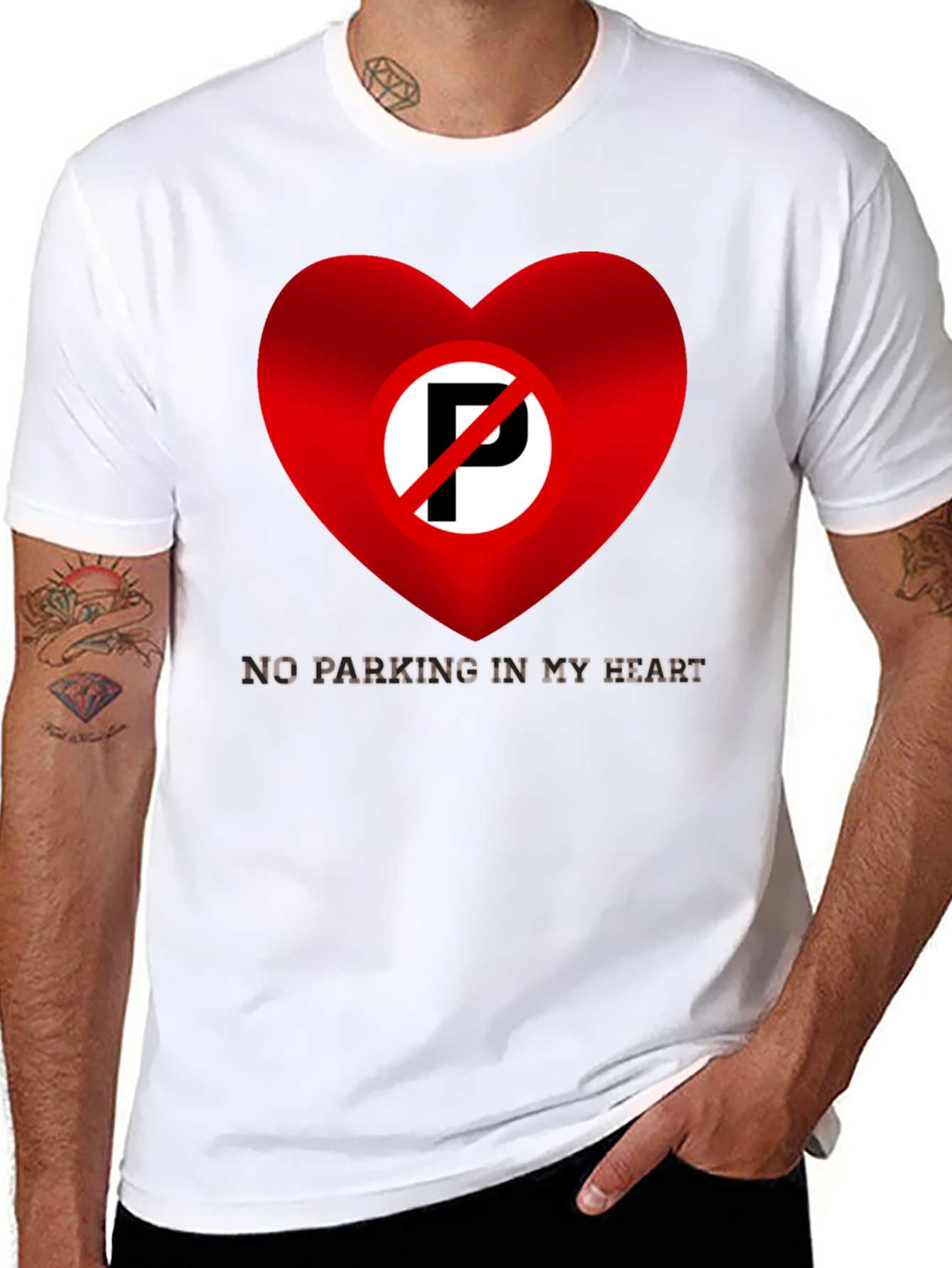 Black No Parking in My Heart T-Shirt view 8
