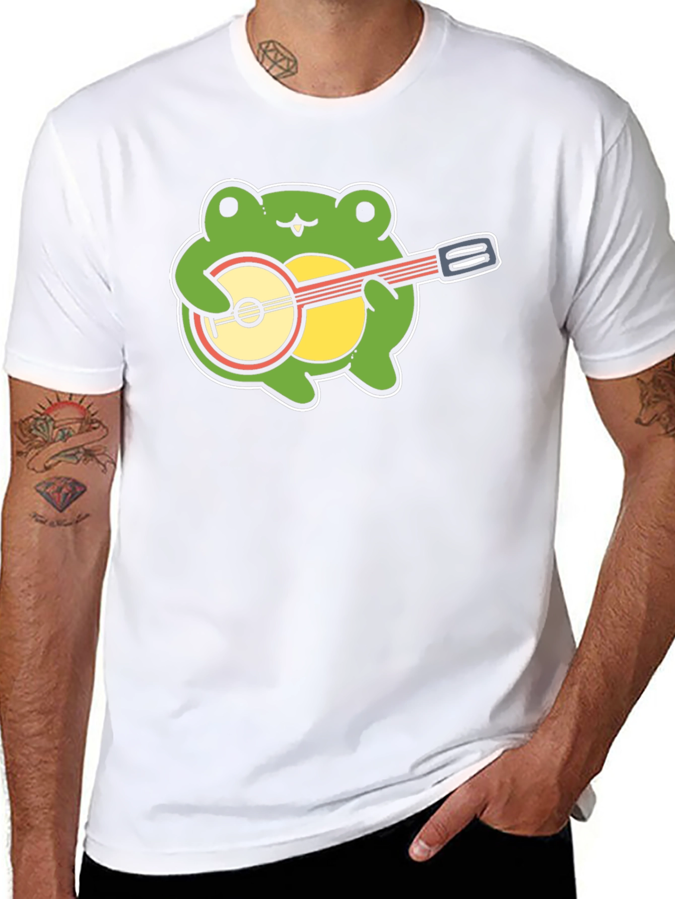Black Frog Banjo T-Shirt - Cute Musical Tee view 8