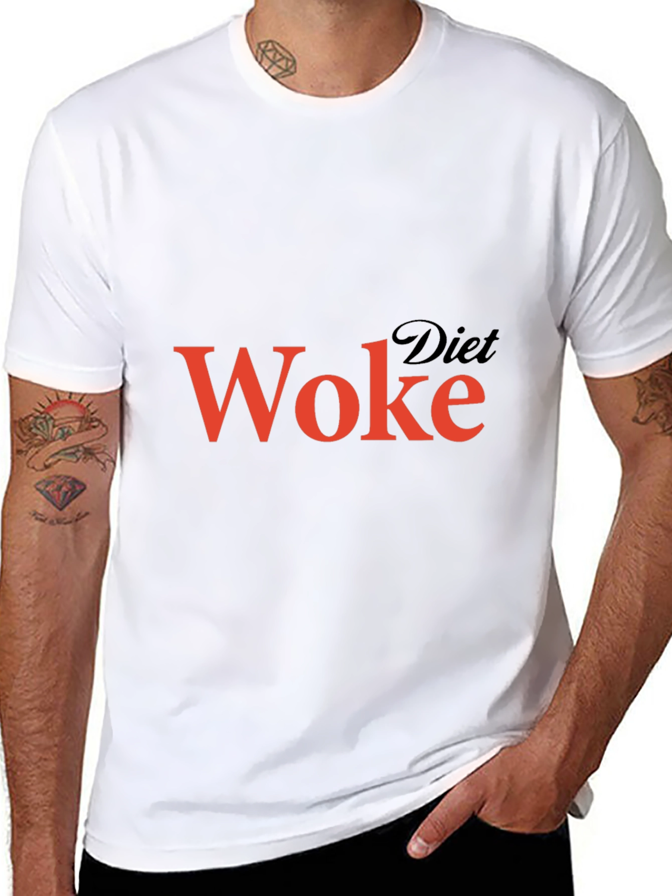 Black Diet Woke Graphic T-Shirt - Black view 8