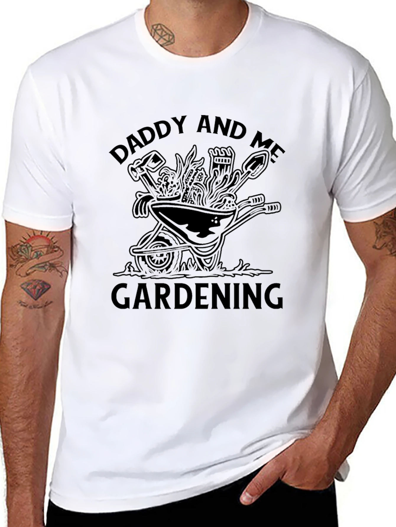 Black Daddy and Me Gardening Black T-Shirt view 8