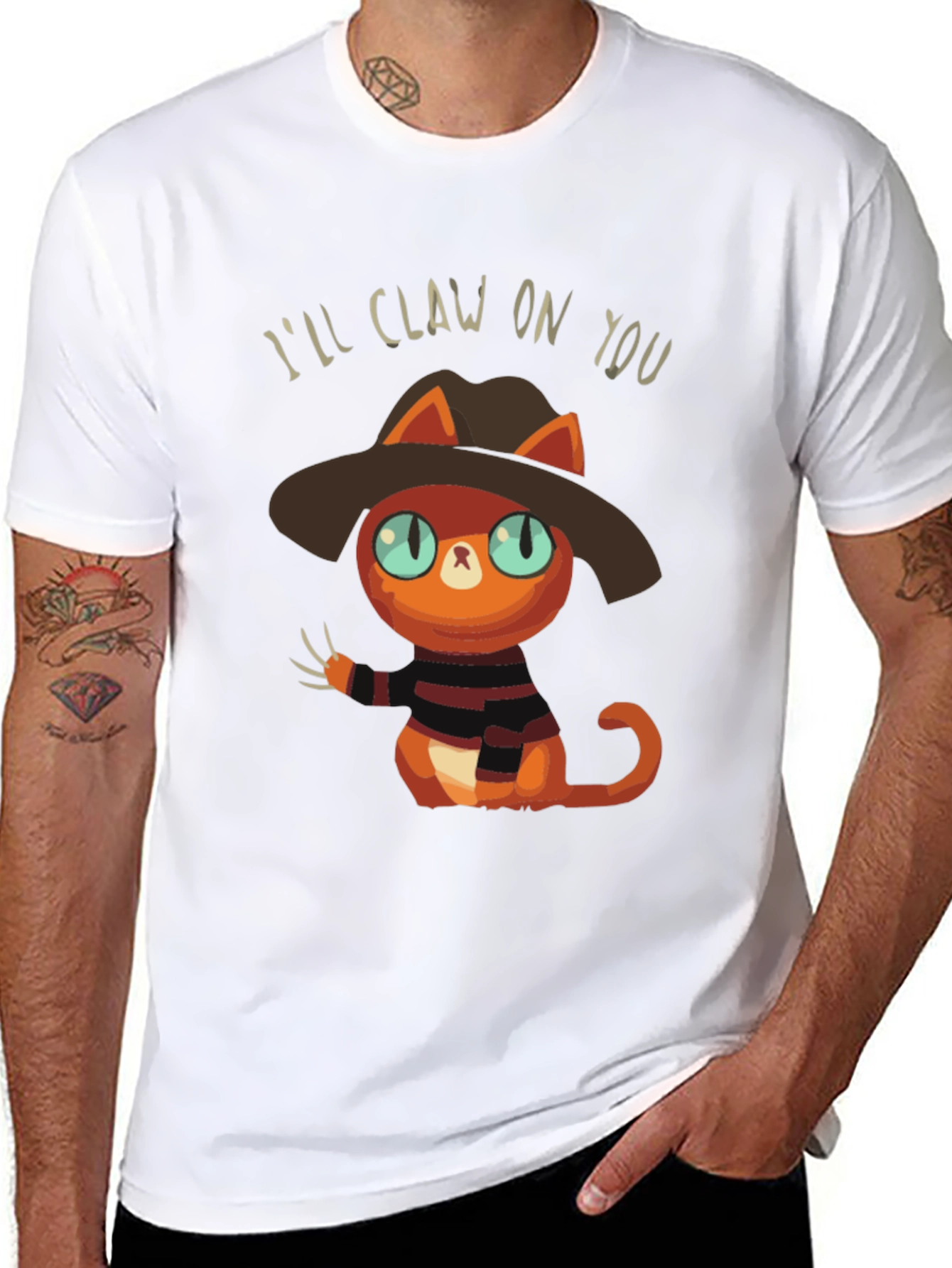 Black I'll Claw On You Cat Graphic Tee view 8