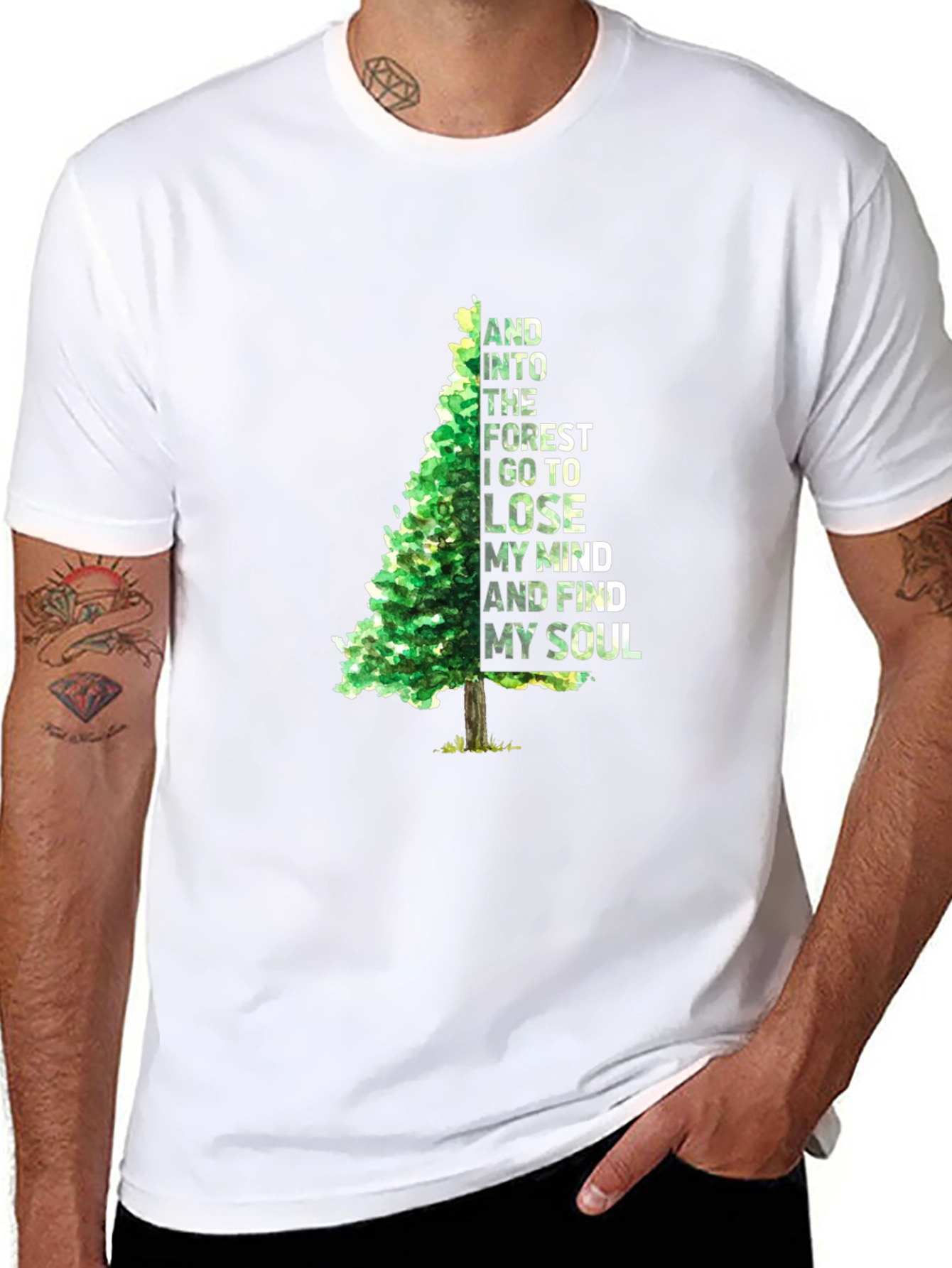 Black Into The Forest Tree Graphic Tee - Relaxed Fit view 8