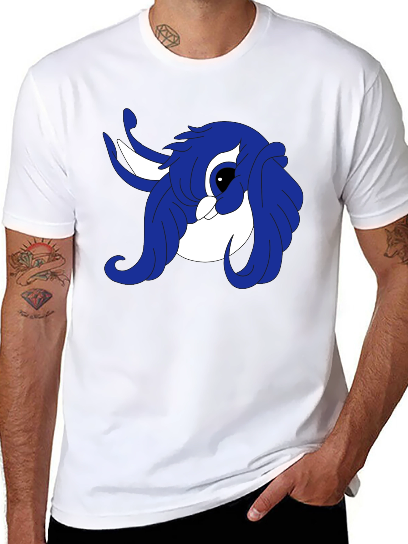 Black Cartoon Bunny Graphic T-Shirt view 8