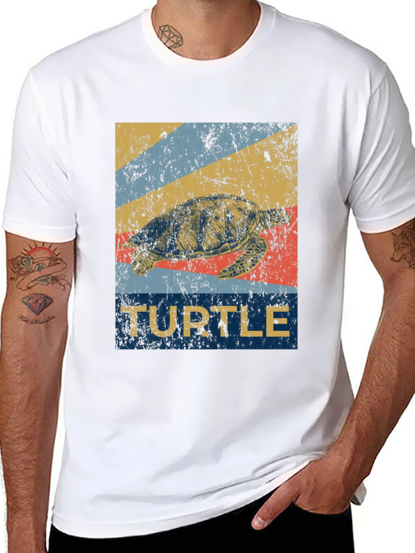 Black Vintage Turtle T-Shirt - Retro Sea Life Graphic Tee view 8