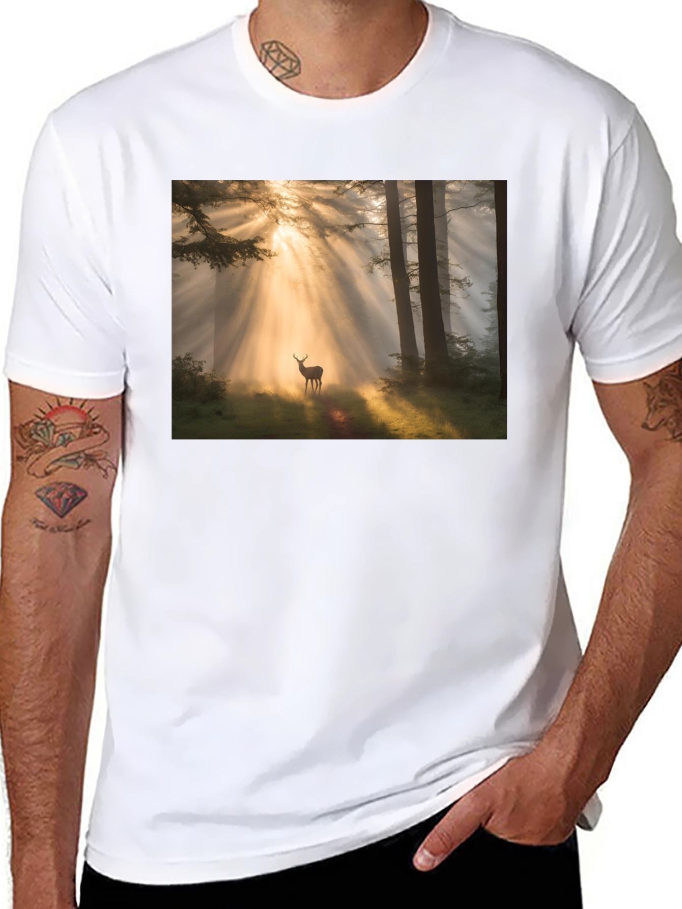 Black Forest Deer T-Shirt - Nature Lover Tee view 8