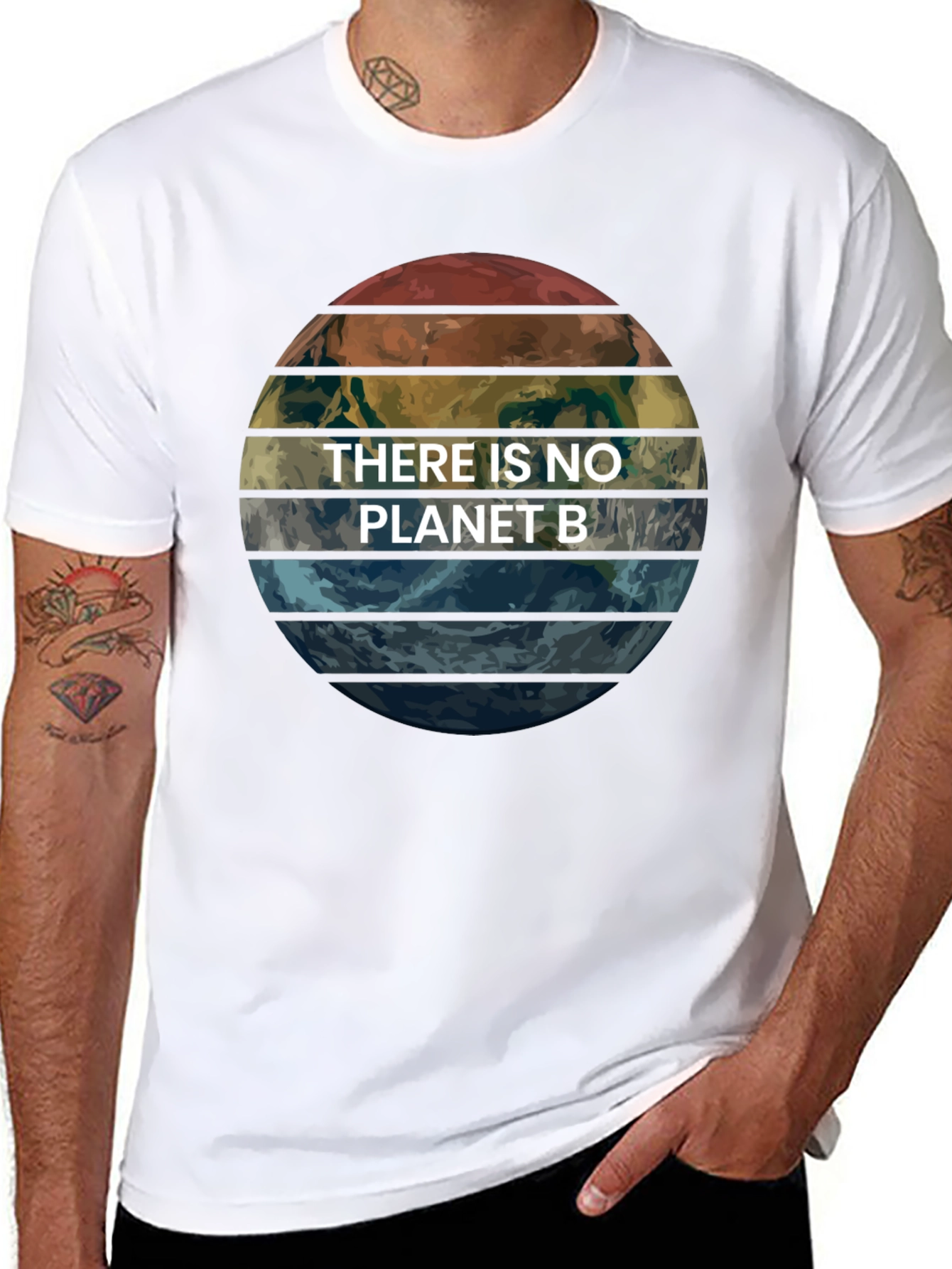 Black There Is No Planet B Earth Graphic T-Shirt view 8