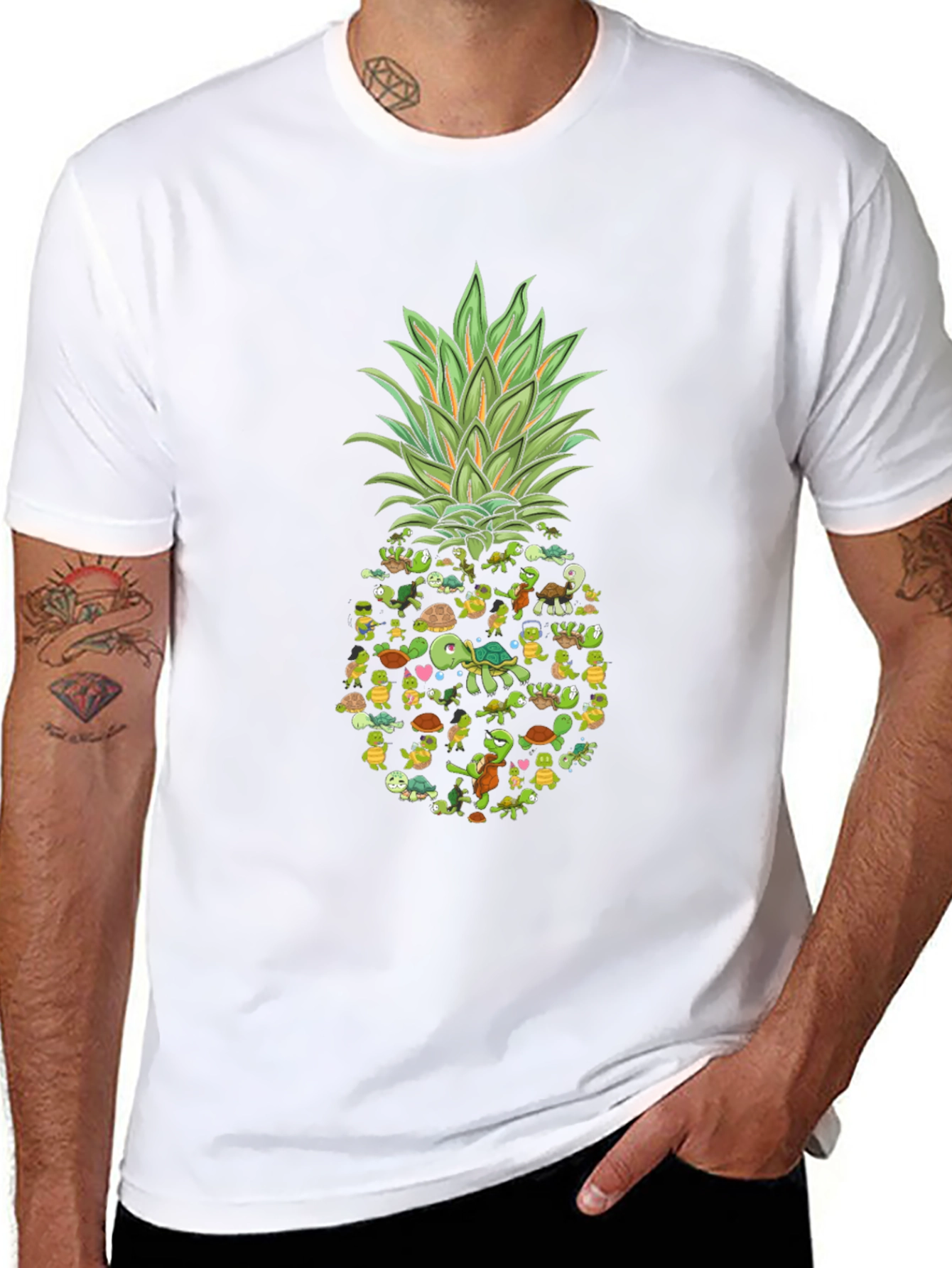 Black Turtle Pineapple Graphic Tee view 8