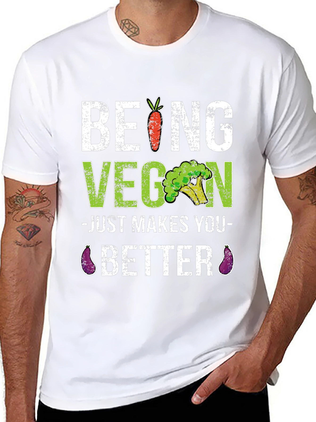 Being Vegan Makes You Better Black T-Shirt - 8