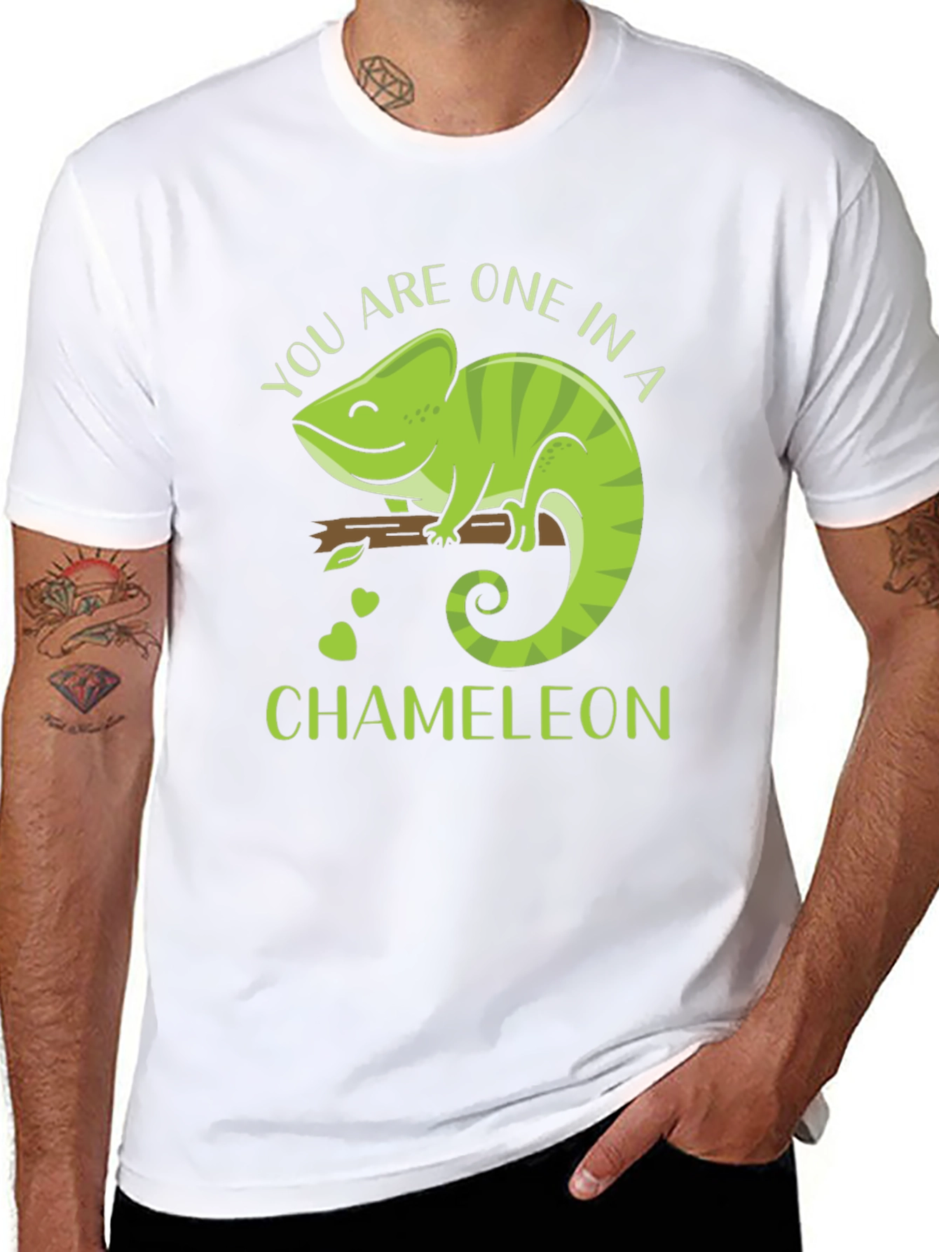 Black You Are One in a Chameleon Graphic T-Shirt view 8