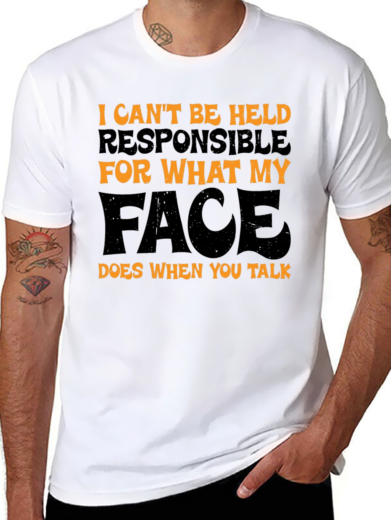 Black Funny Face T-Shirt - Talk Sarcasm Humor Tee view 8