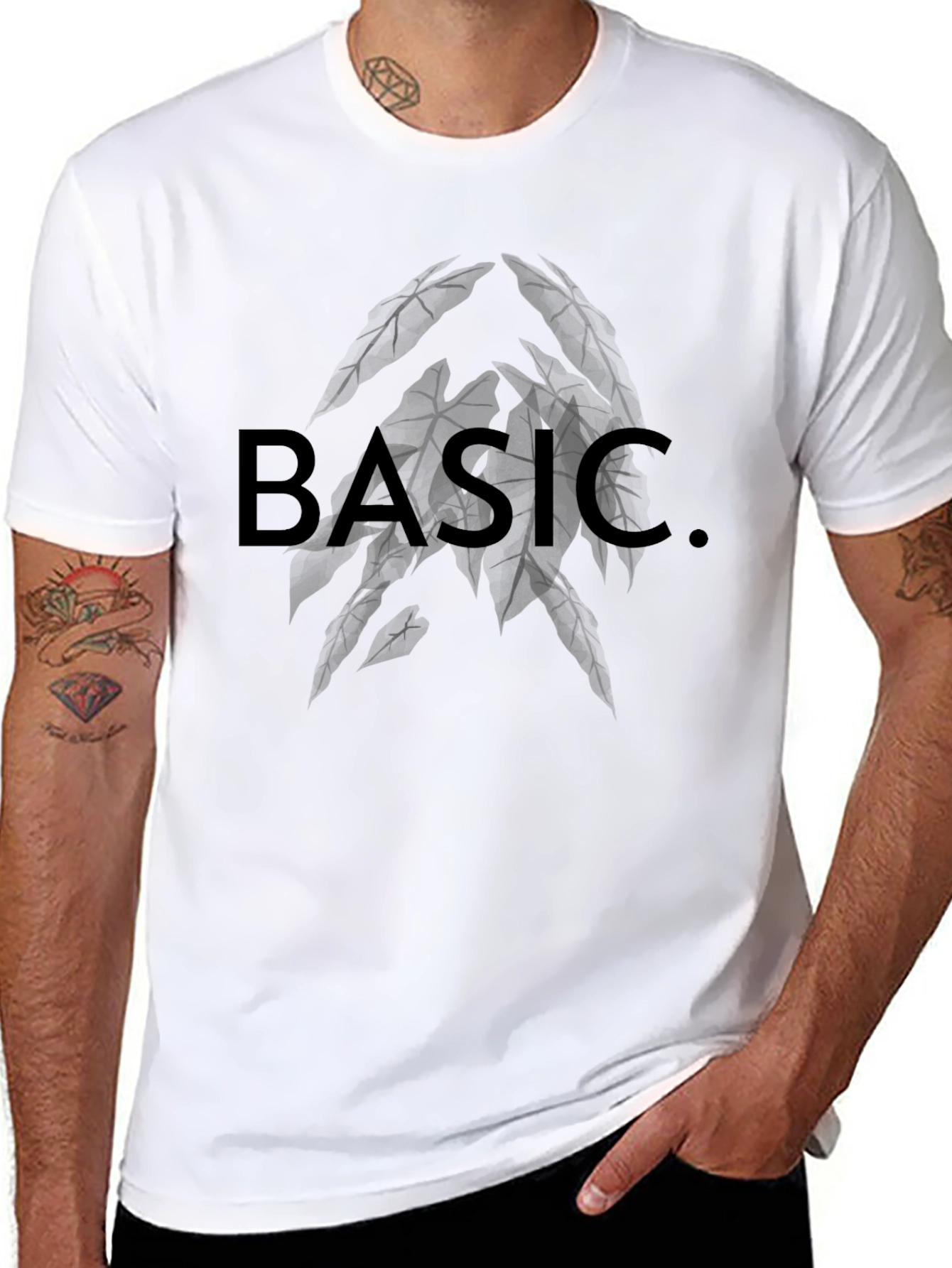 Black Basic Graphic Tee - Black view 8