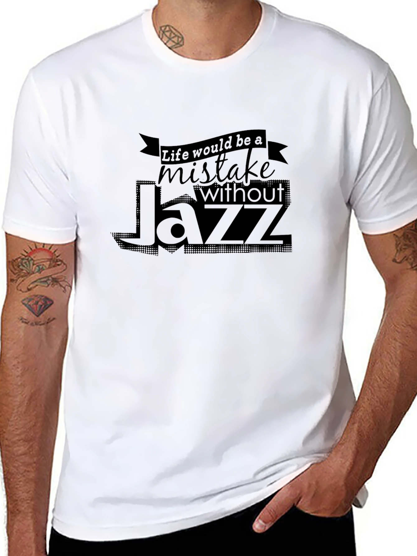 Black Life Without Jazz Black Graphic Tee view 8